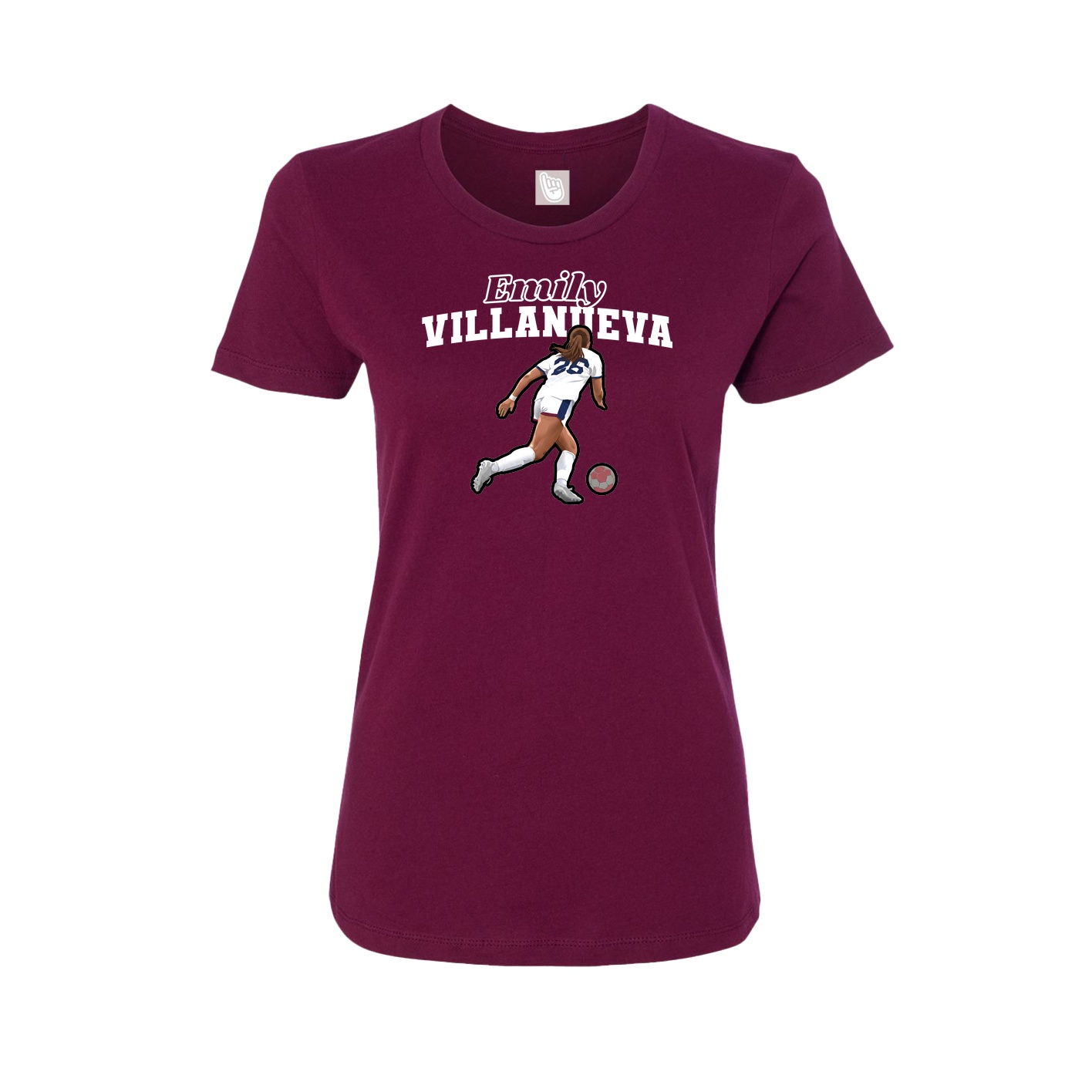 Womens Tee — Name Arch in Maroon