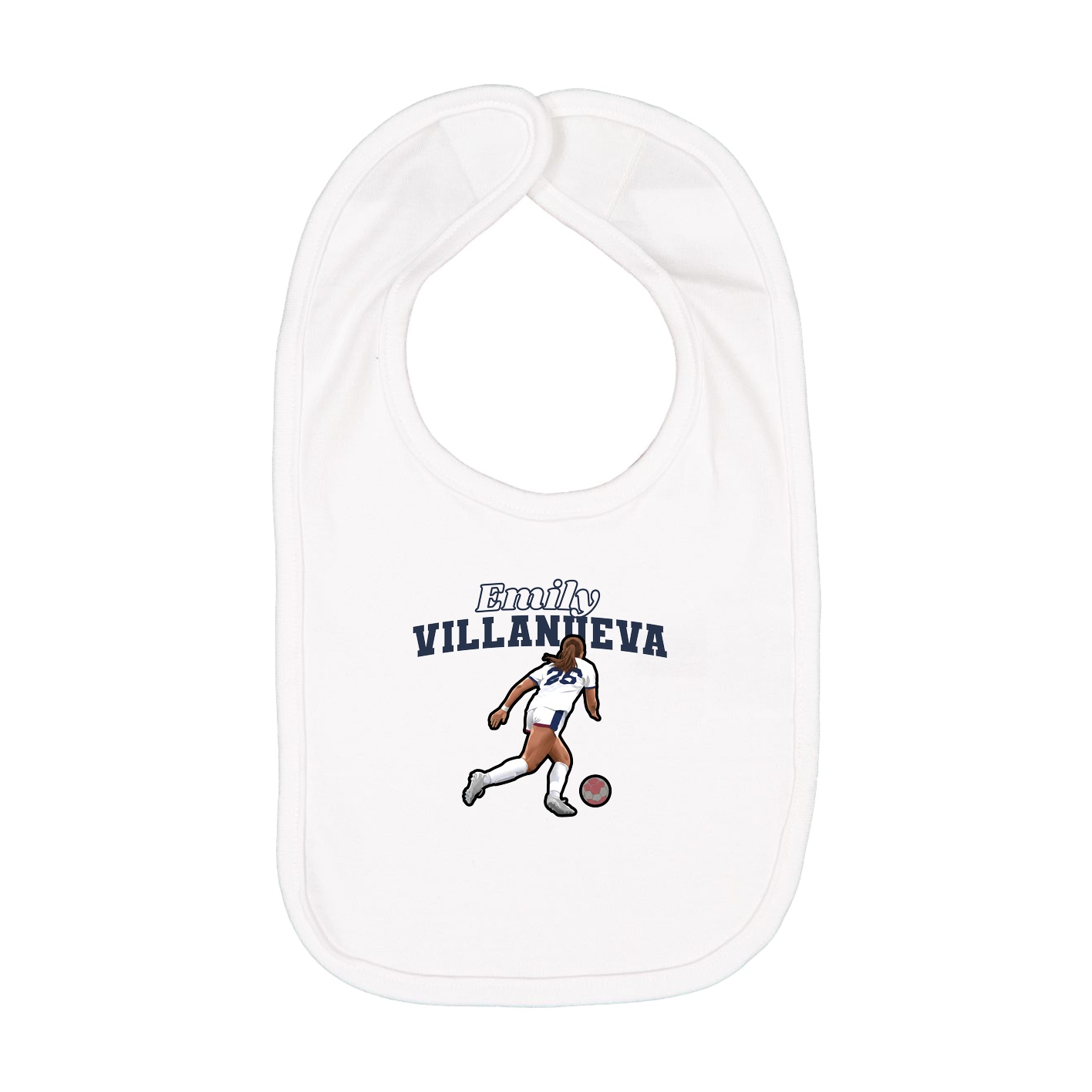 Infant Bib — Name Arch in White