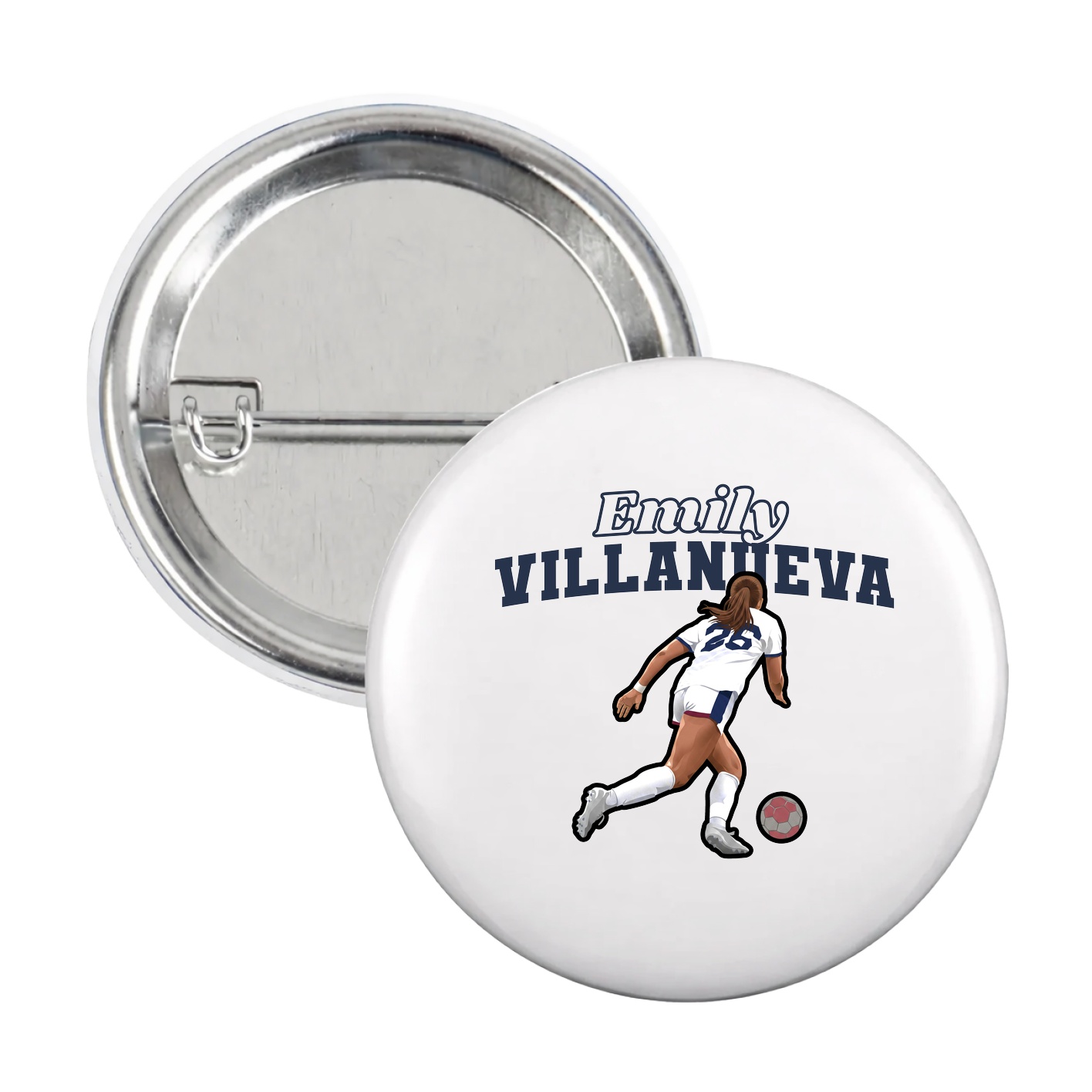 Game Day Button — Name Arch in White