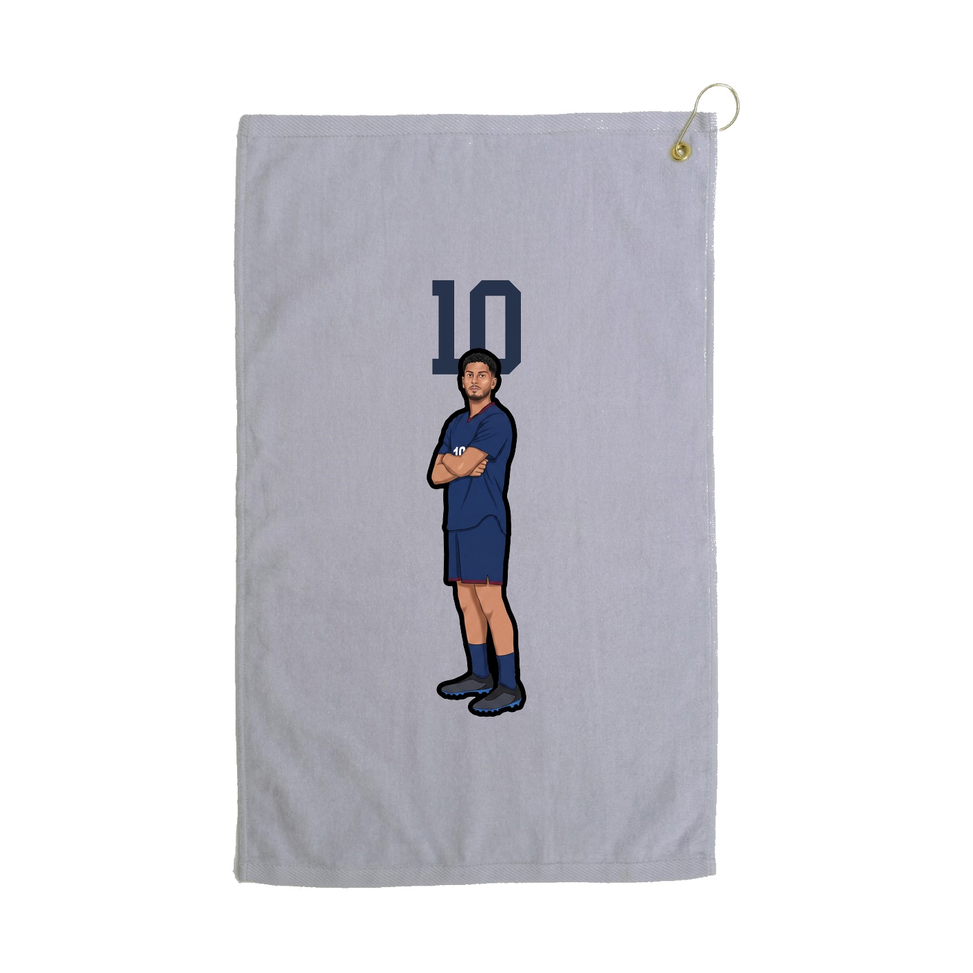 Golf Towel — Number Top in Grey
