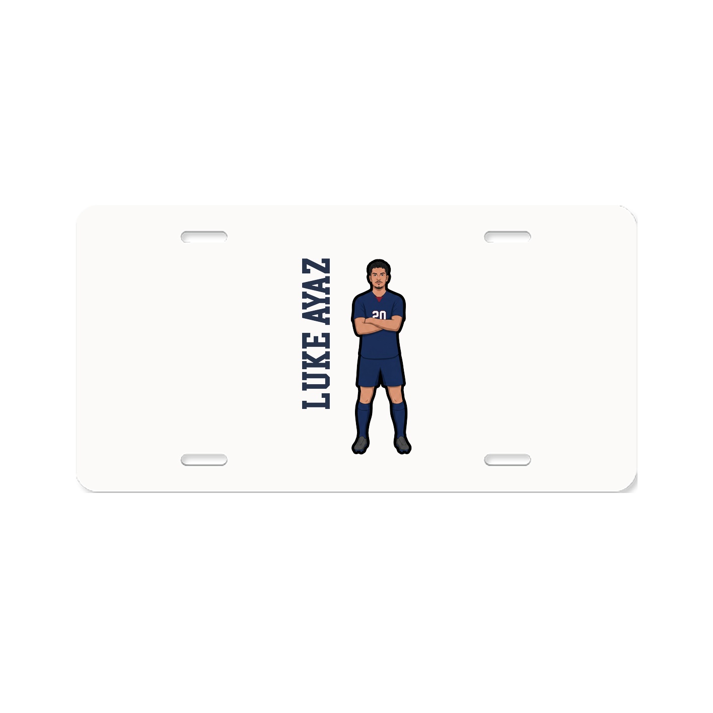 License Plate — Name Vertical in Classic