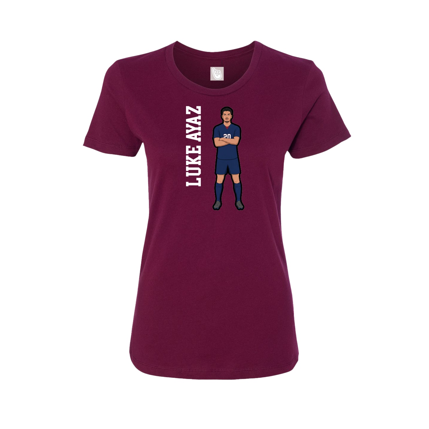 Womens Tee — Name Vertical in Maroon