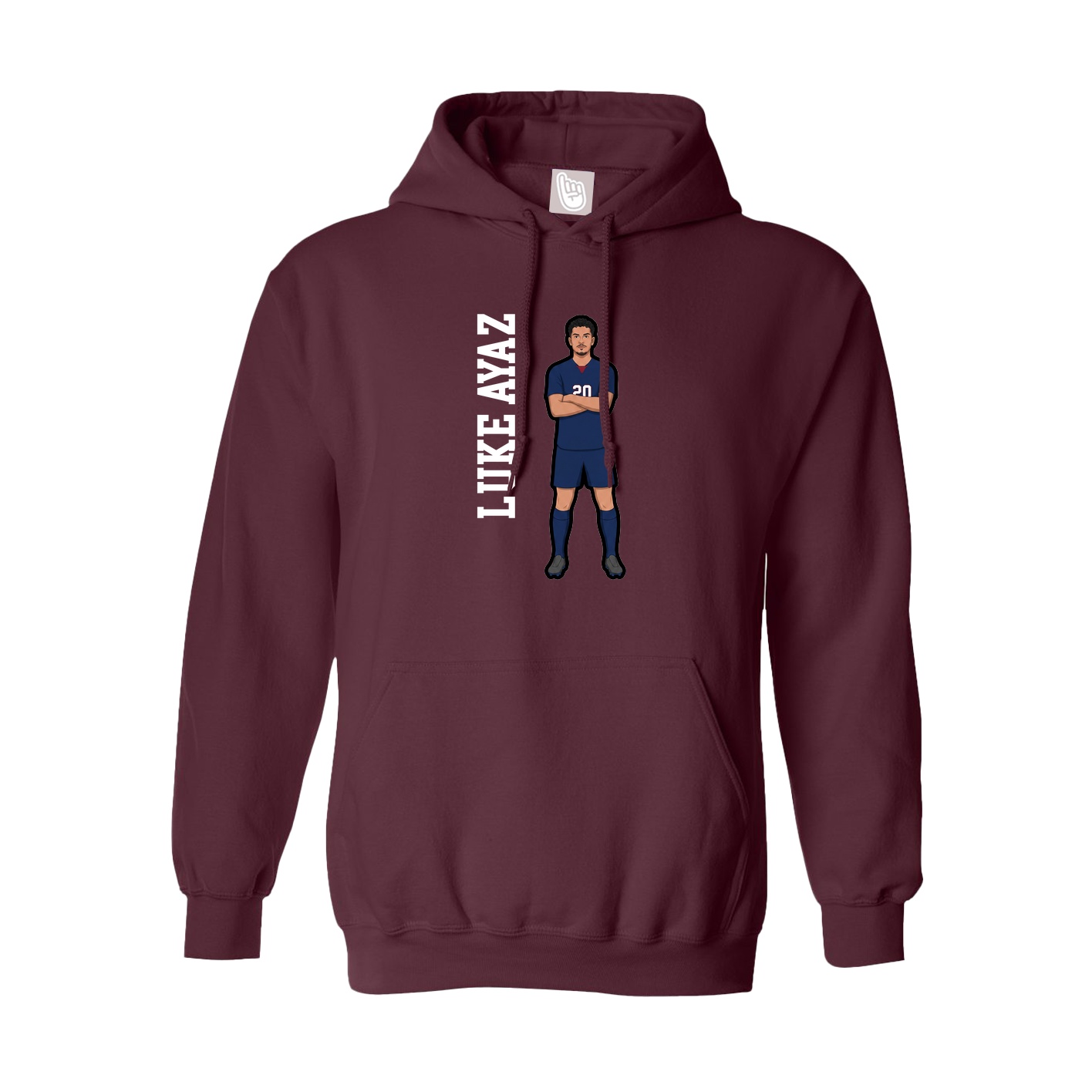 Hoodie — Name Vertical in Maroon