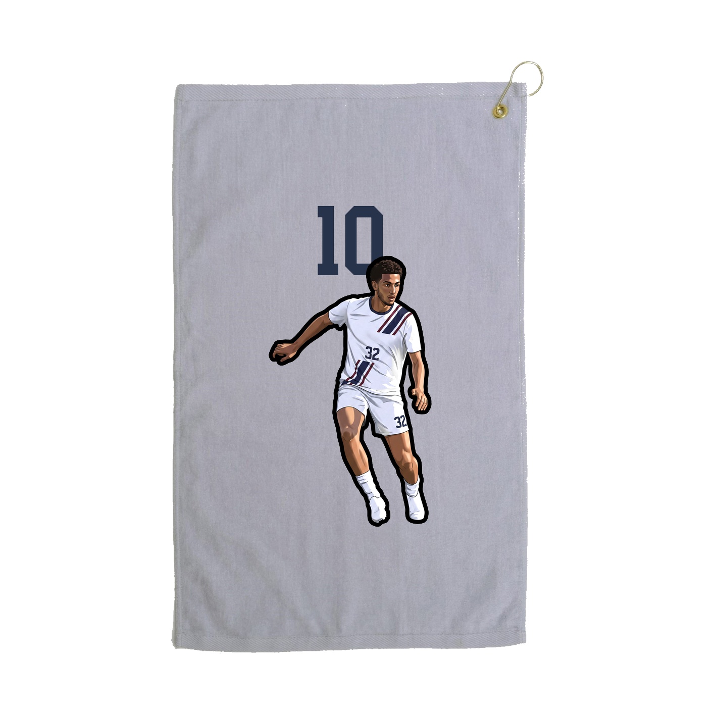 Golf Towel — Number Top in Grey