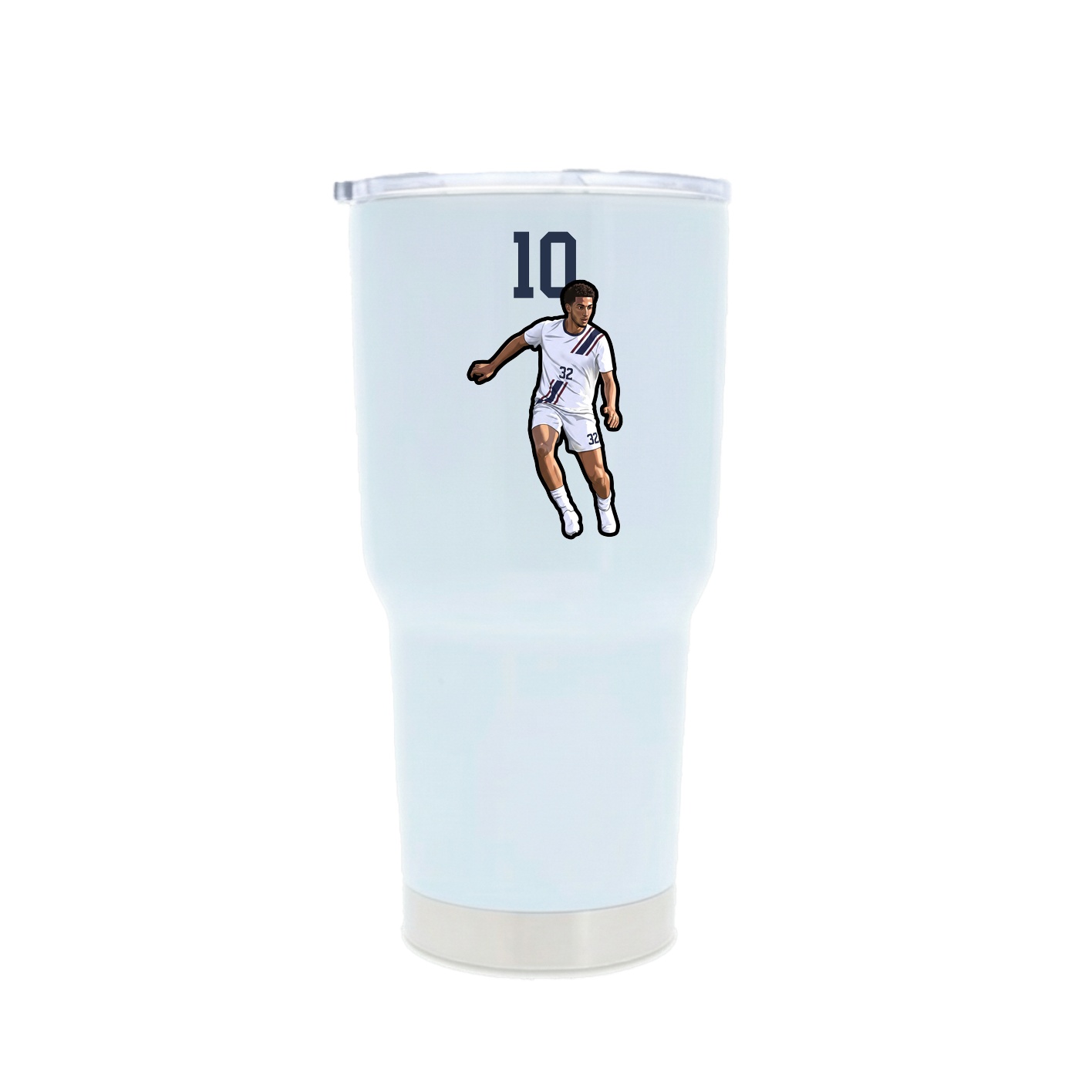 30oz Stainless Steel Tumbler — Number Top in White
