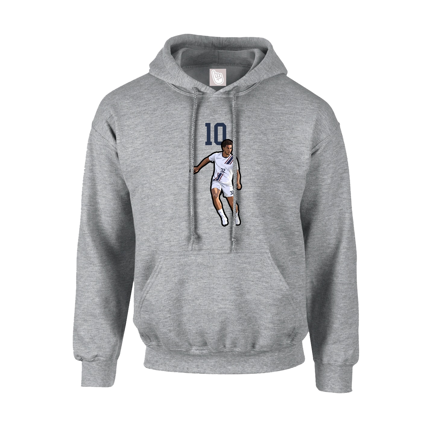 Youth Hoodie — Number Top in Grey