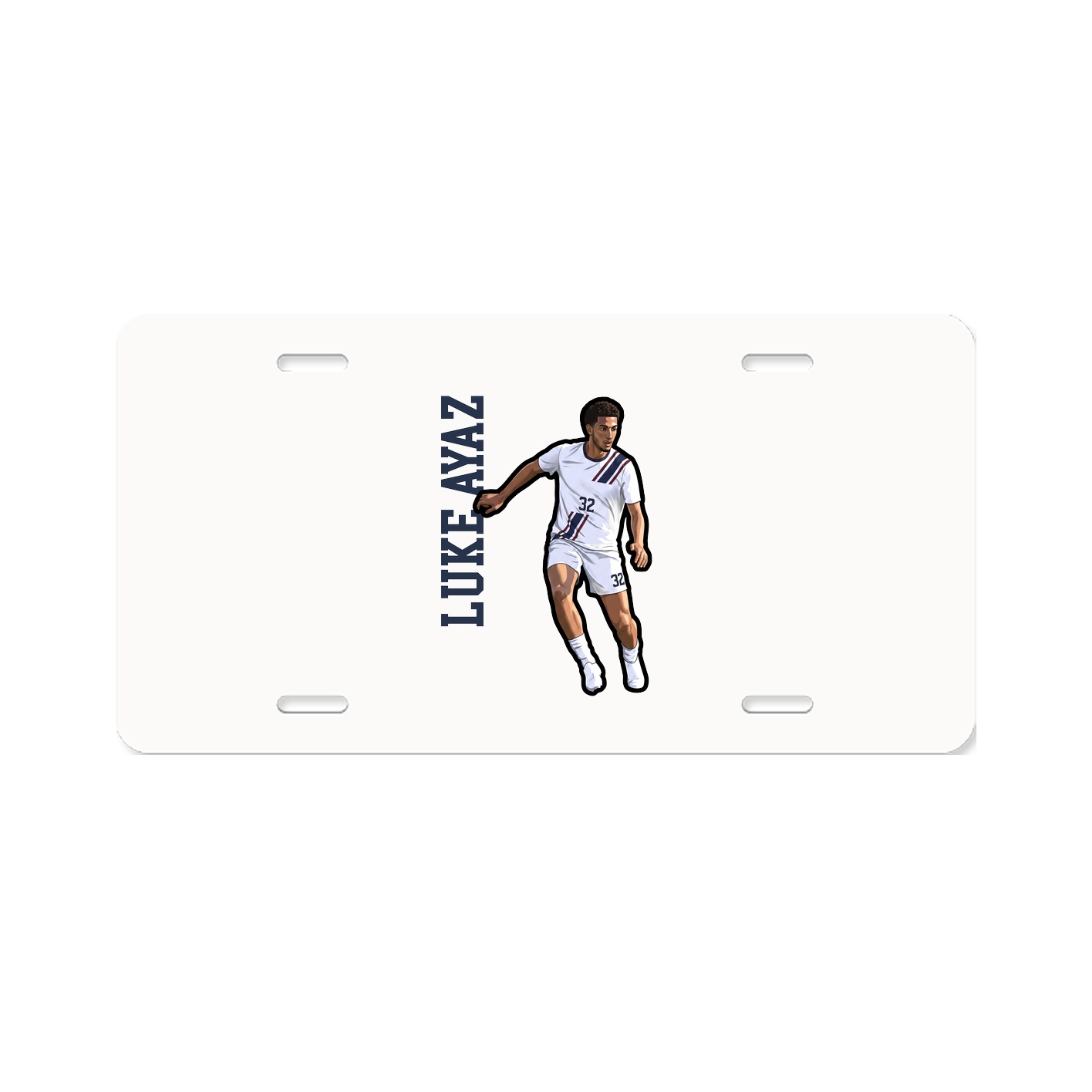 License Plate — Name Vertical in Classic