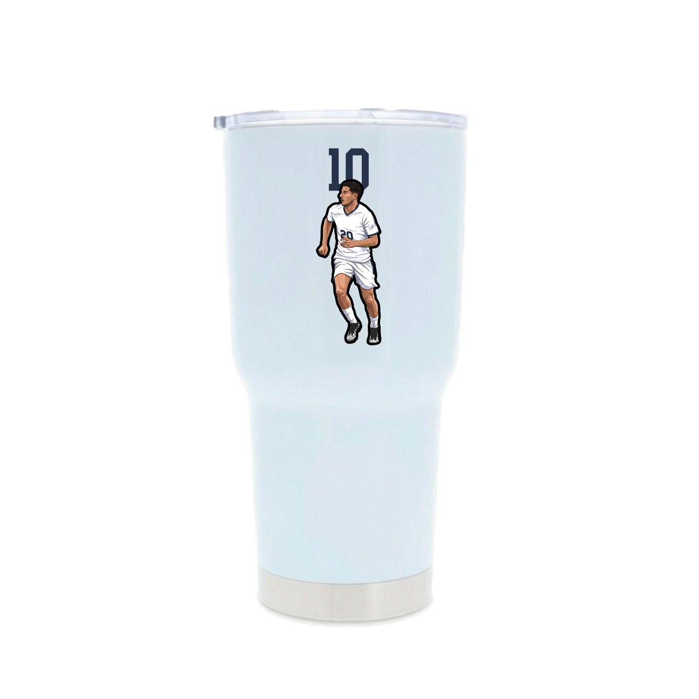 30oz Stainless Steel Tumbler — Number Top in White