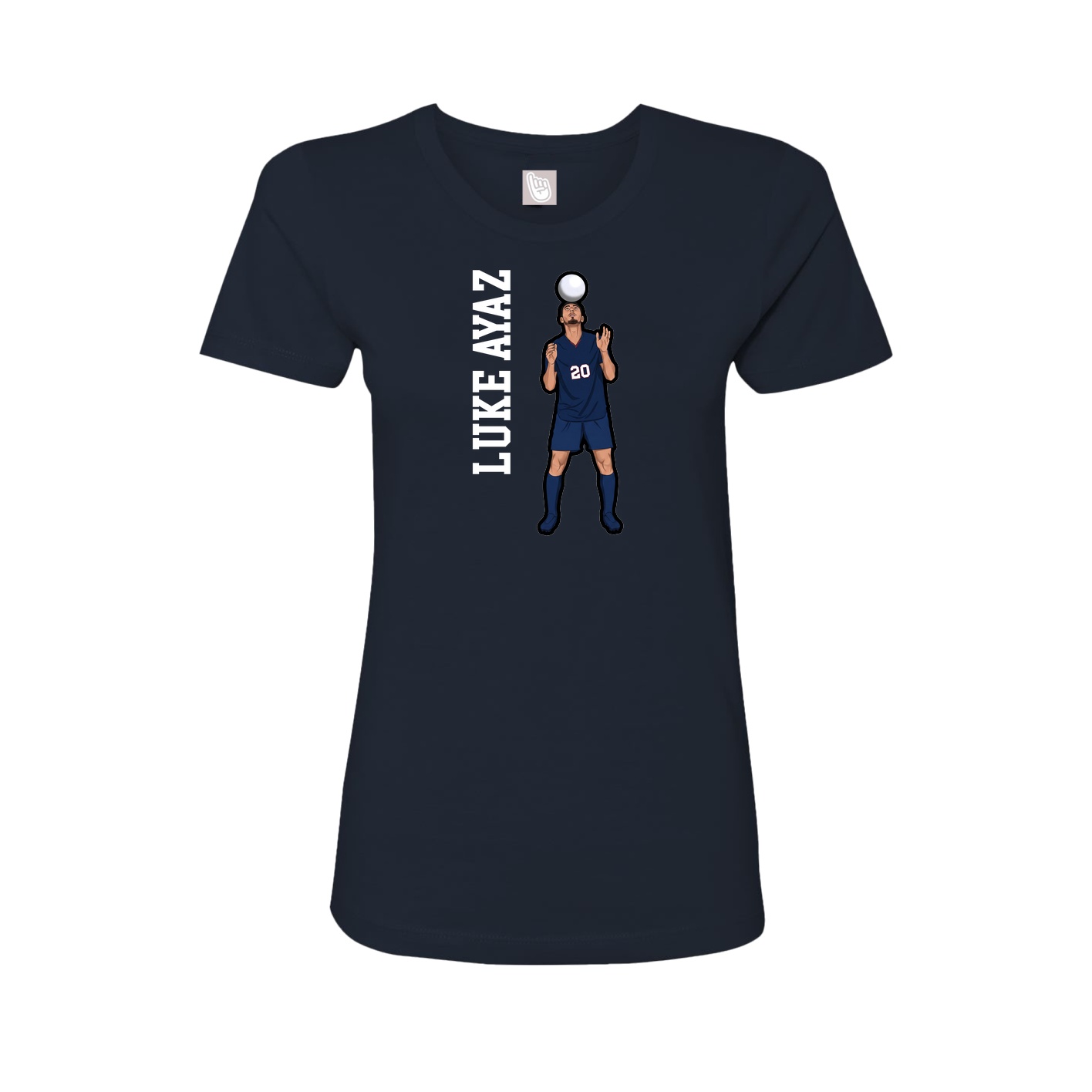 Womens Tee — Name Vertical in Navy