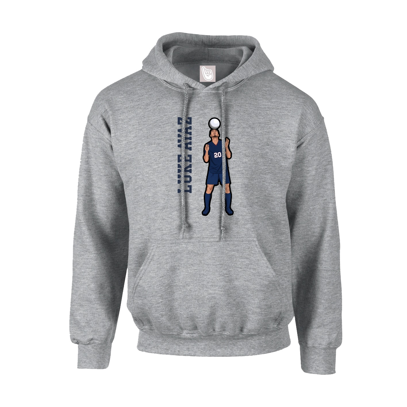 Hoodie — Name Vertical in Grey