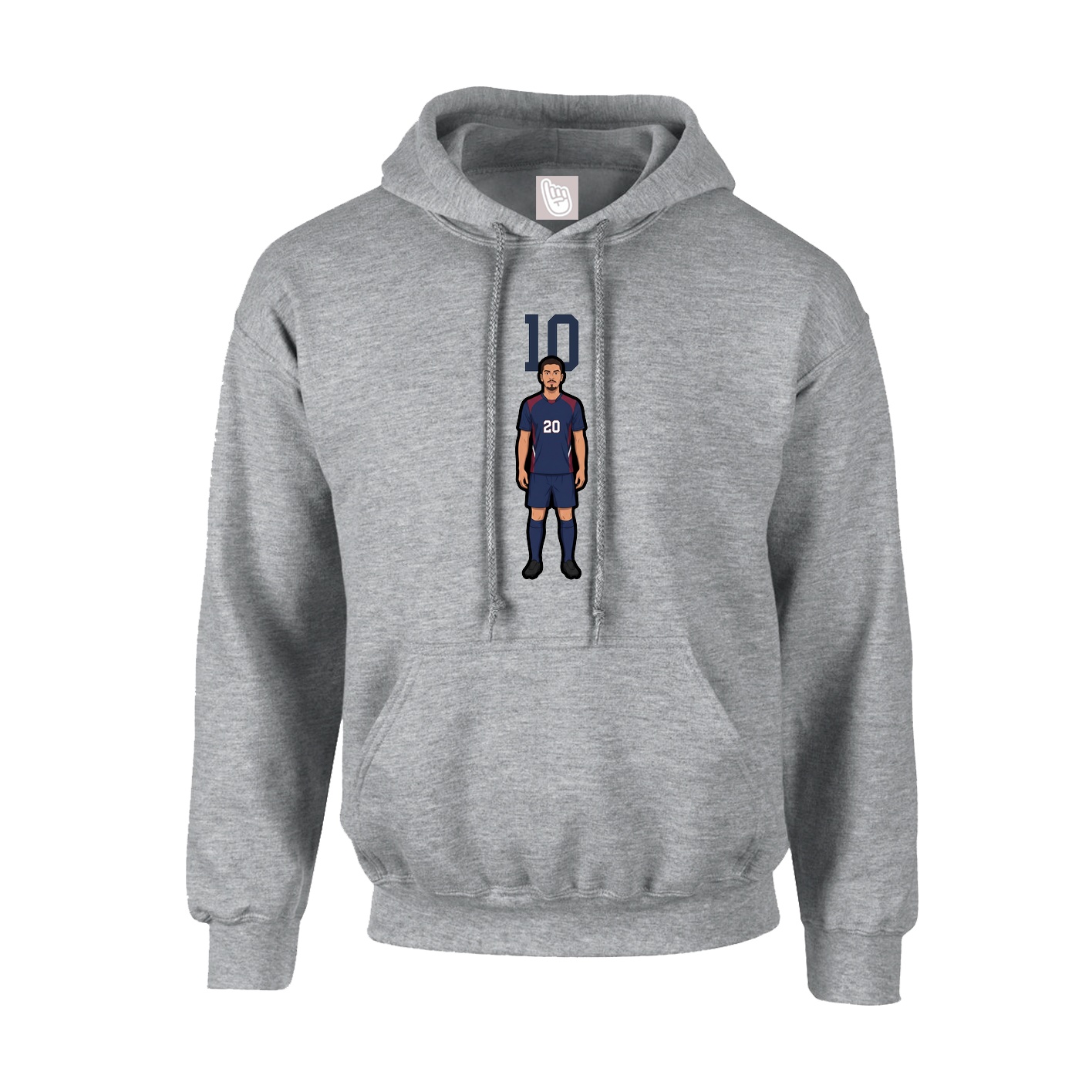 Youth Hoodie — Number Top in Grey