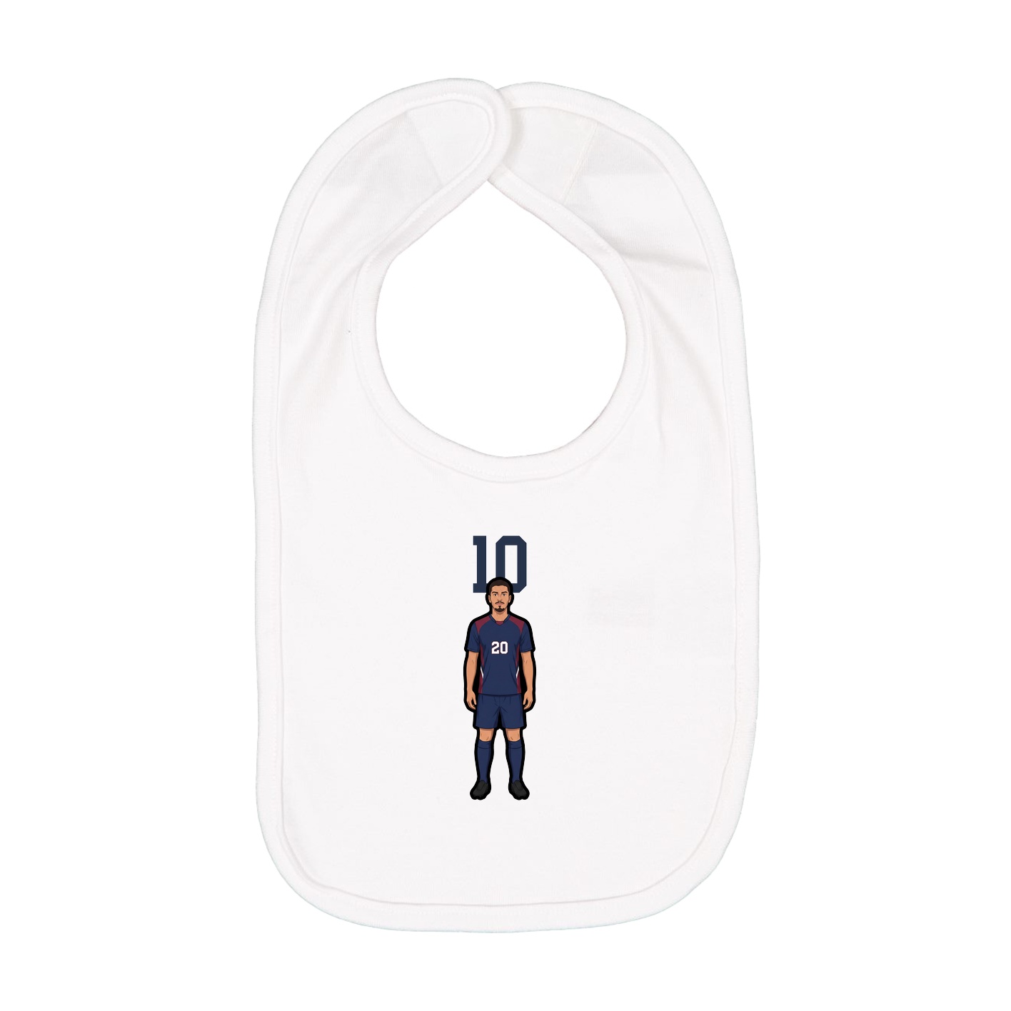 Infant Bib — Number Top in White