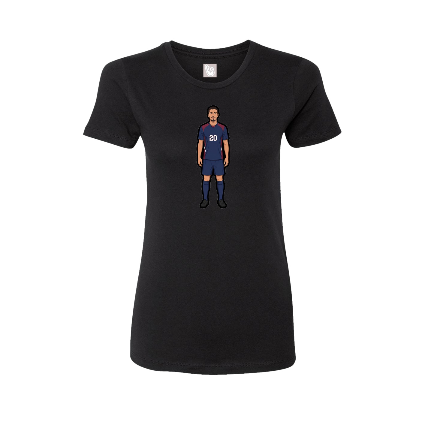 Womens Tee — Name Vertical in Black