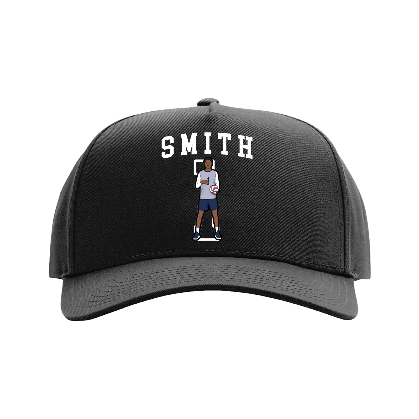 Full Fabric Five-Panel Champ Cap — Shirsey in Black