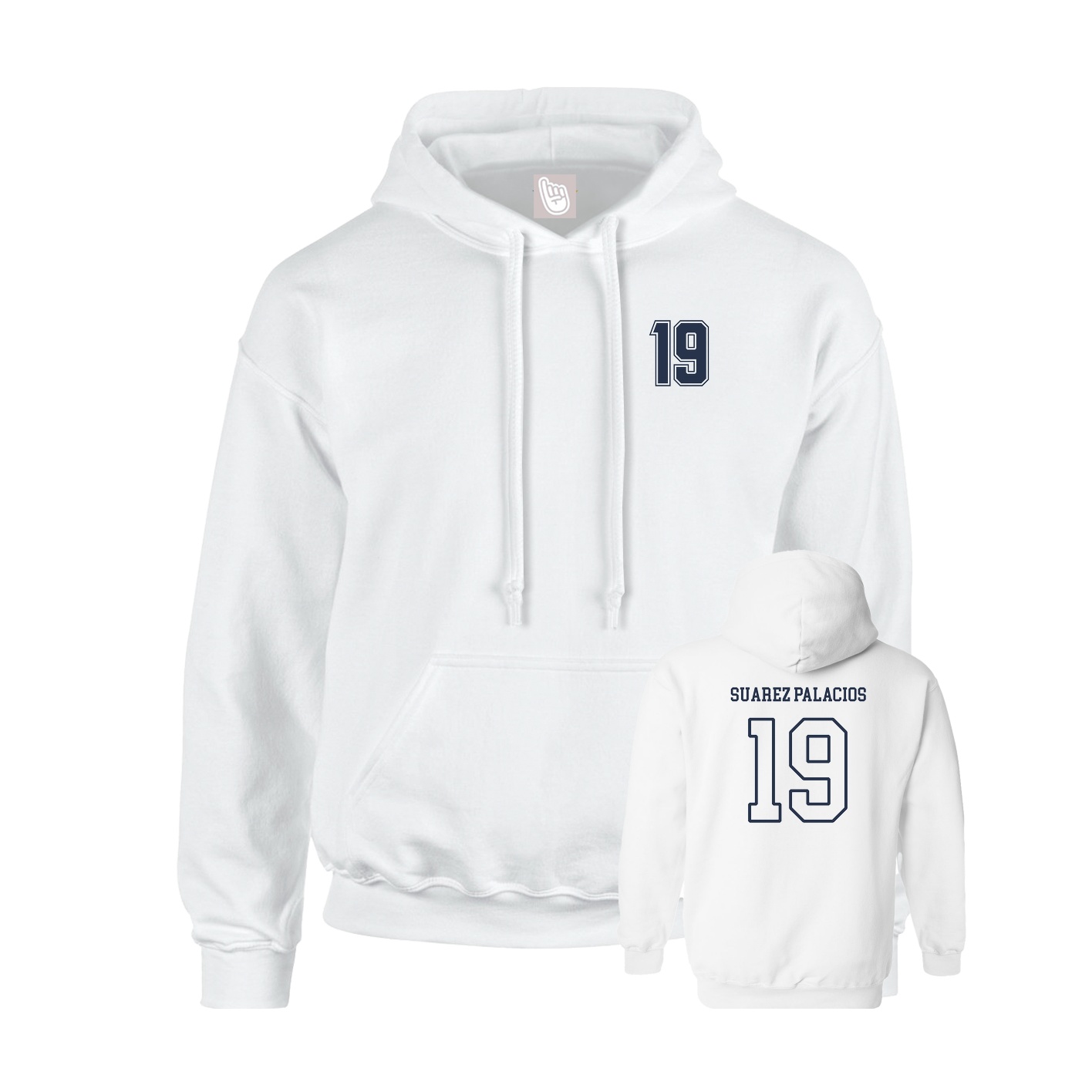 Youth Hoodie — Chest Back in White