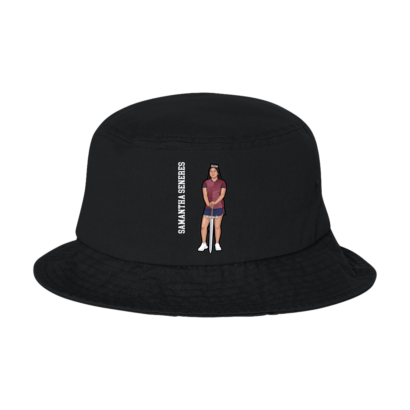 Bucket Cap — Name Vertical in Black