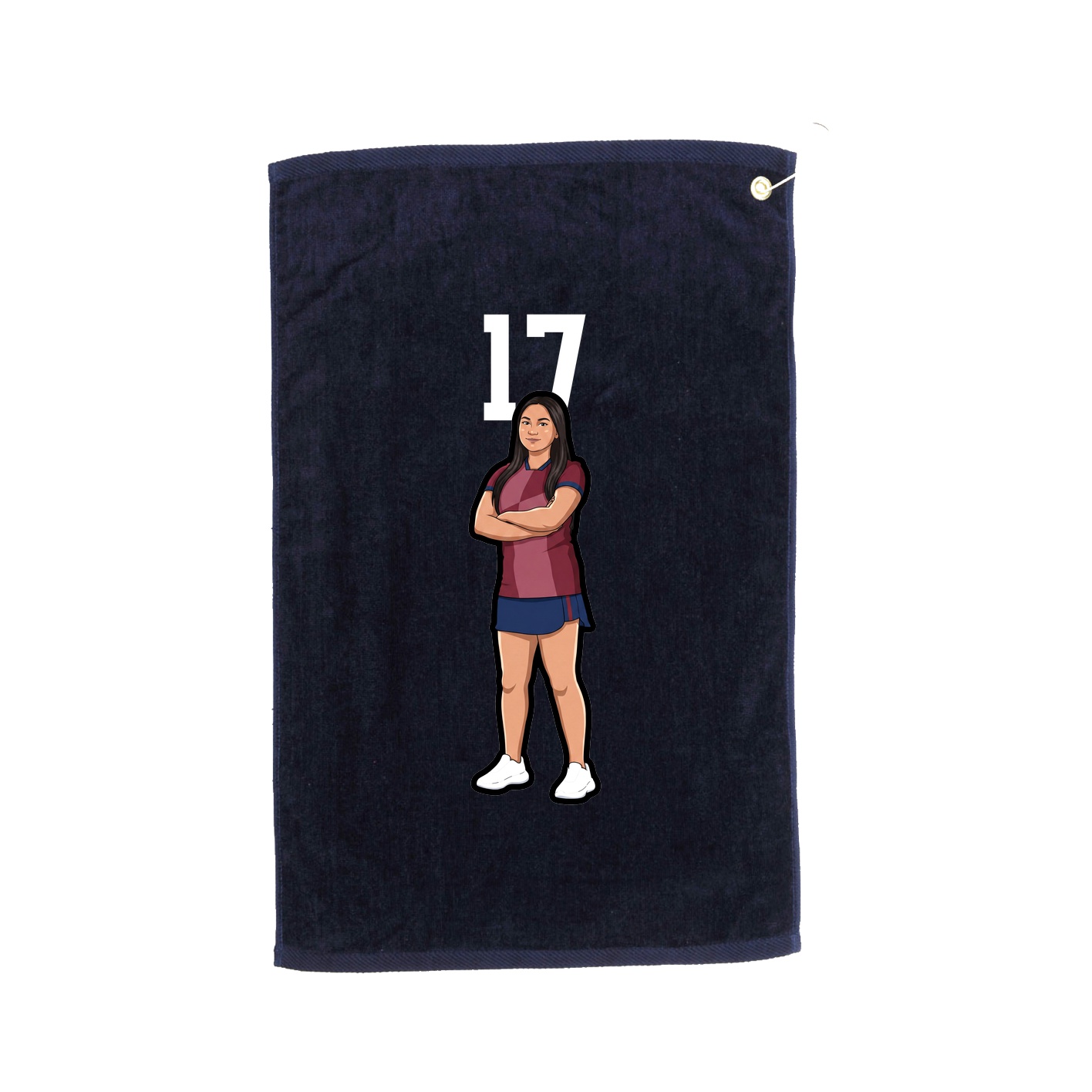 Golf Towel — Number Top in Navy