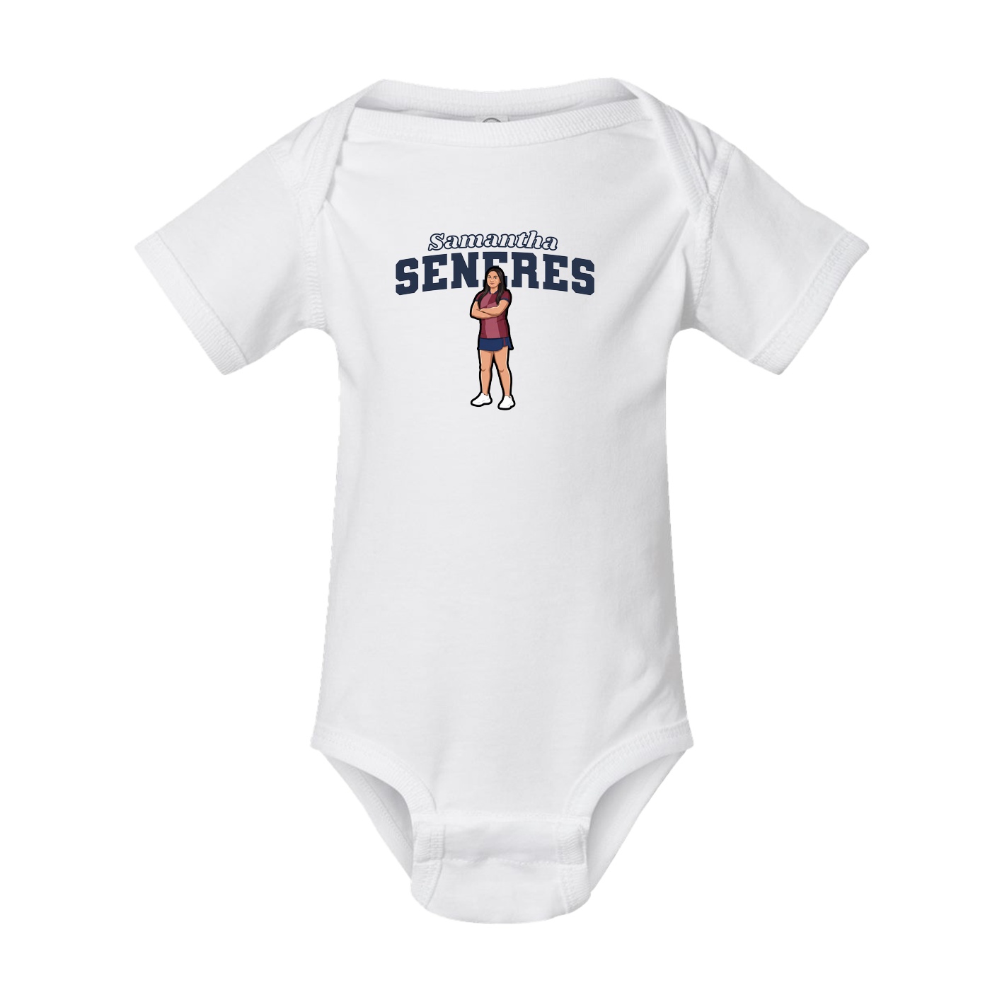 Baby Onesie — Name Arch in White