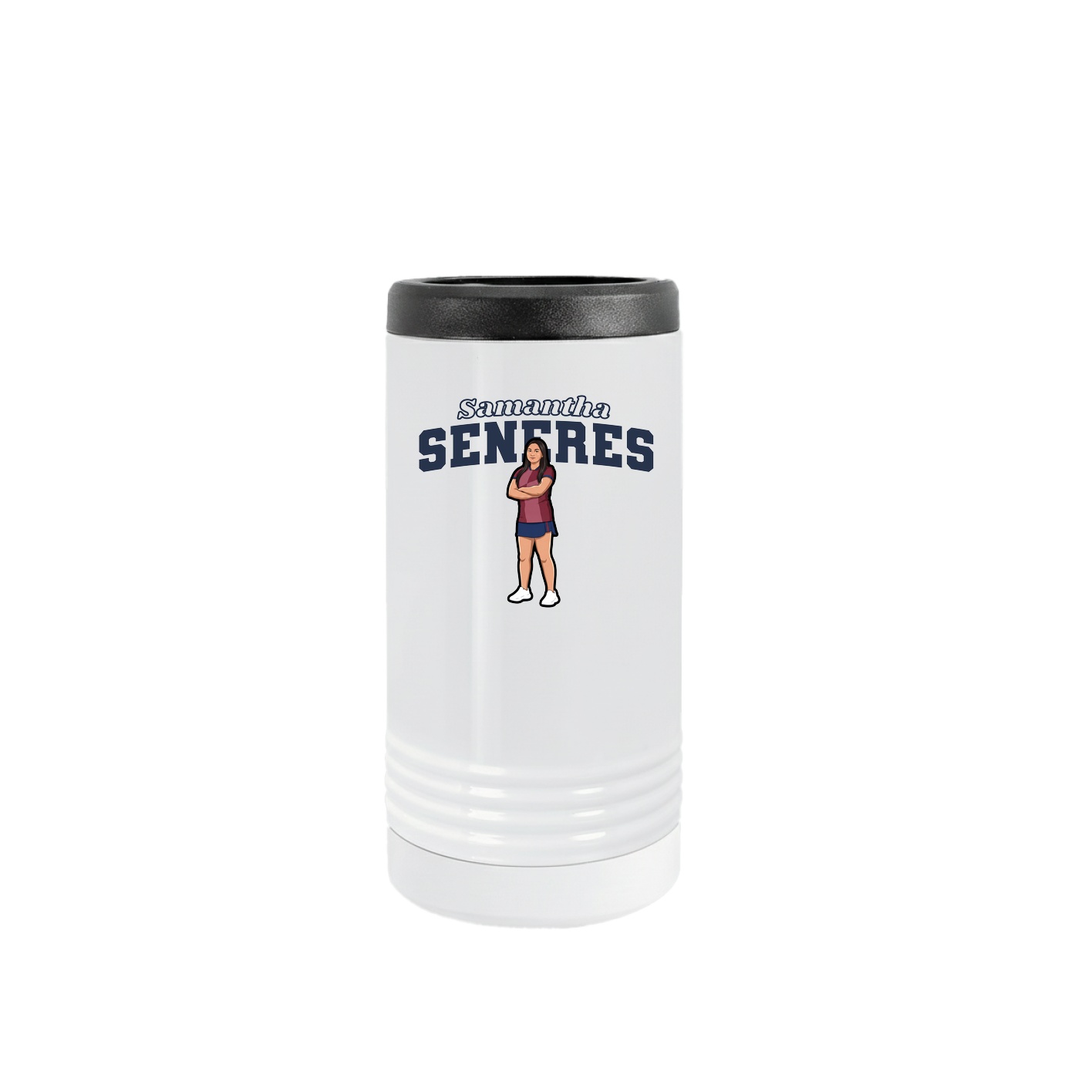 Slim Beverage Holder — Name Arch in White