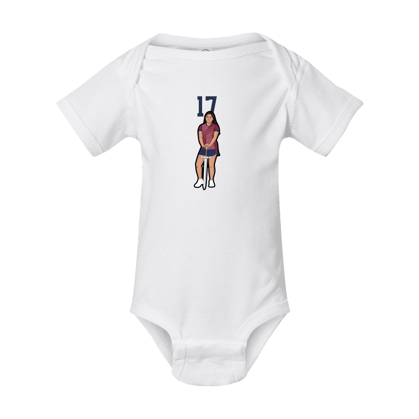 Baby Onesie — Number Top in White