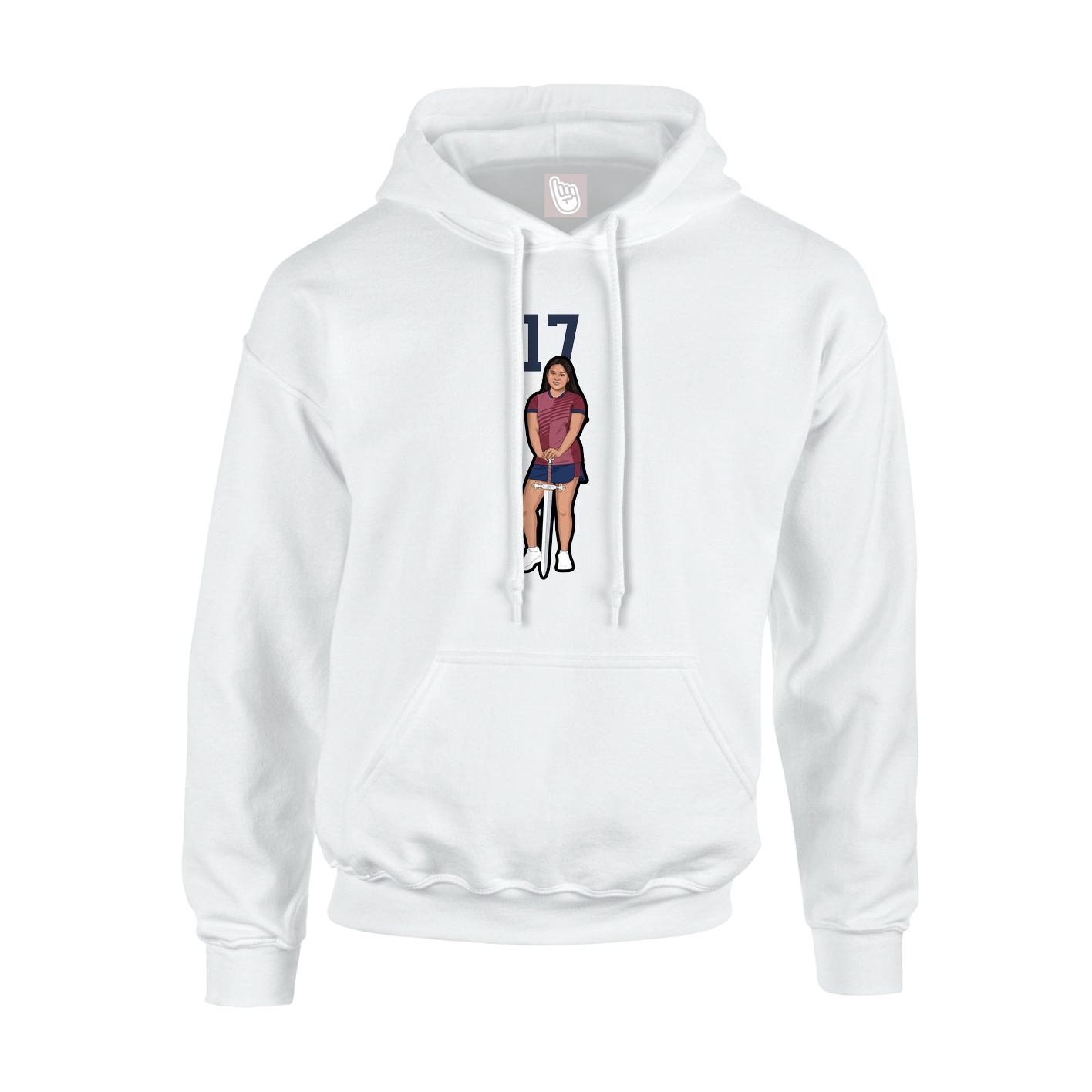 Hoodie — Number Top in White