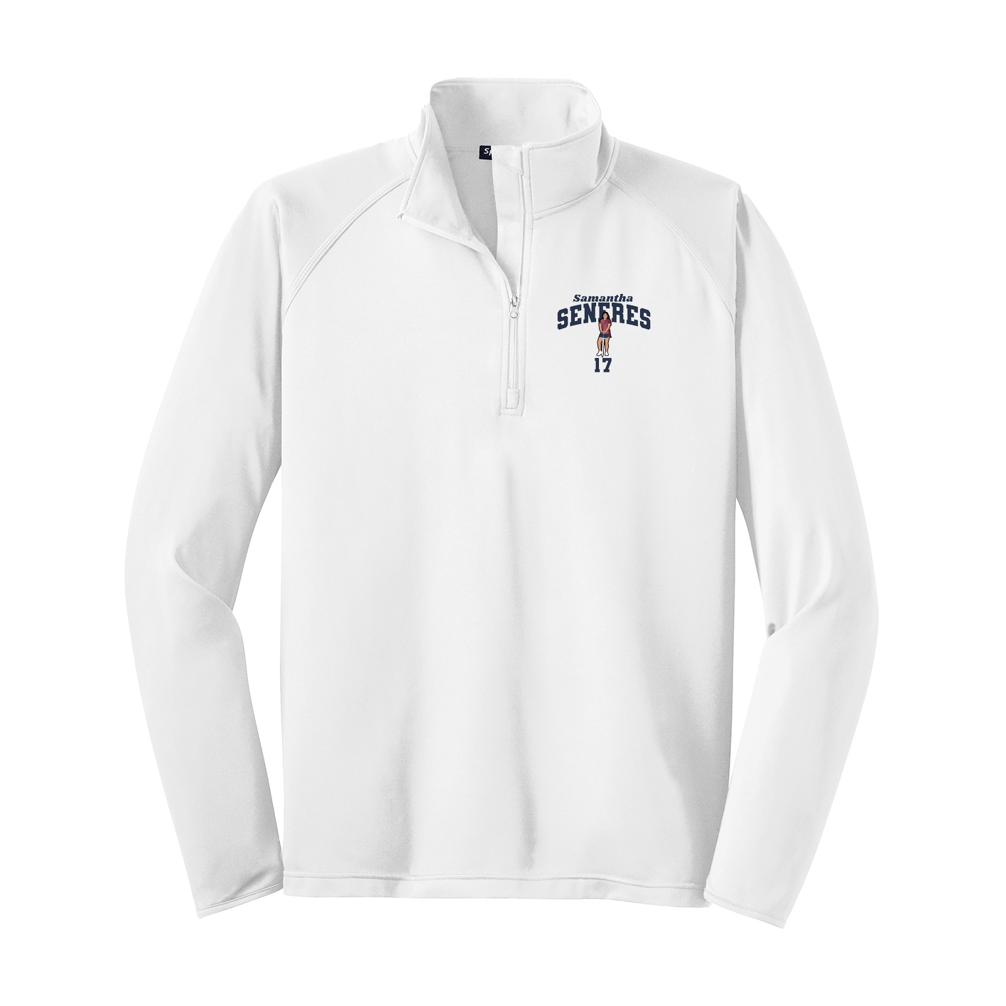 Q-Zip Pullover — Signature Arch in White