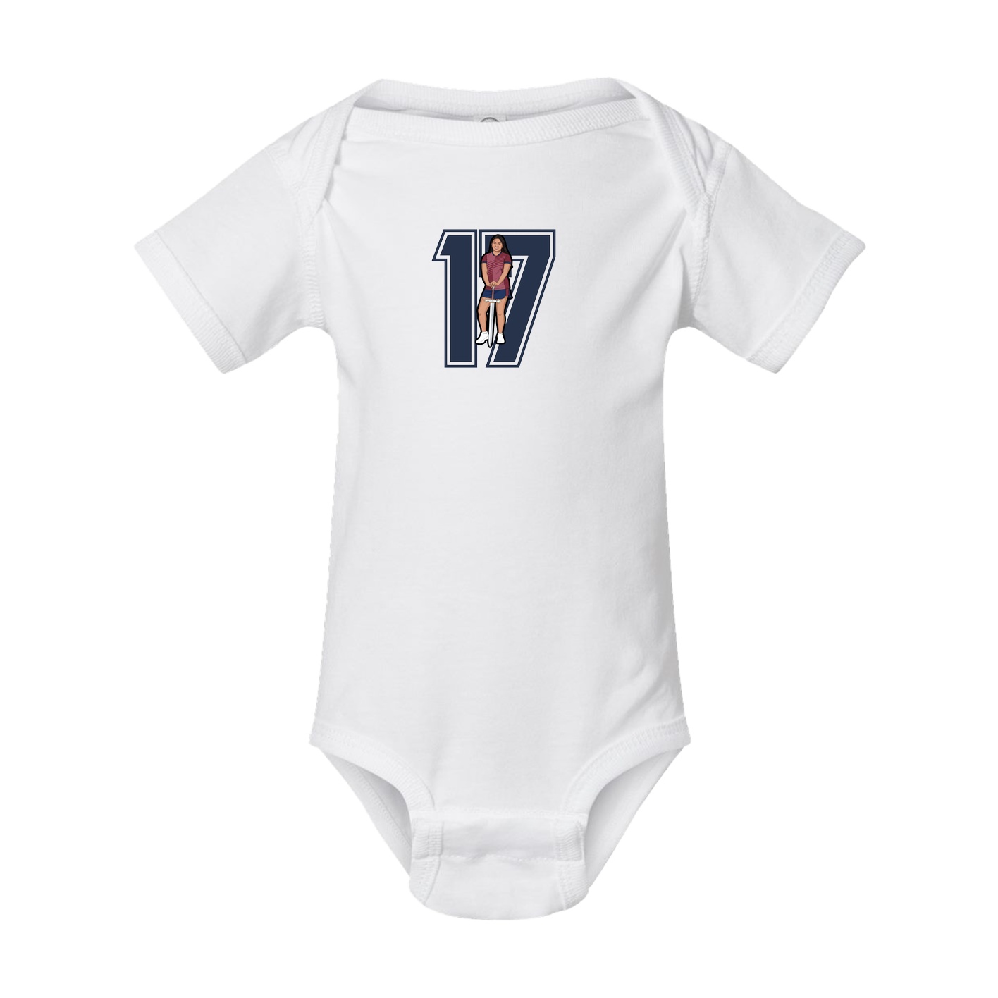 Baby Onesie — Number in White