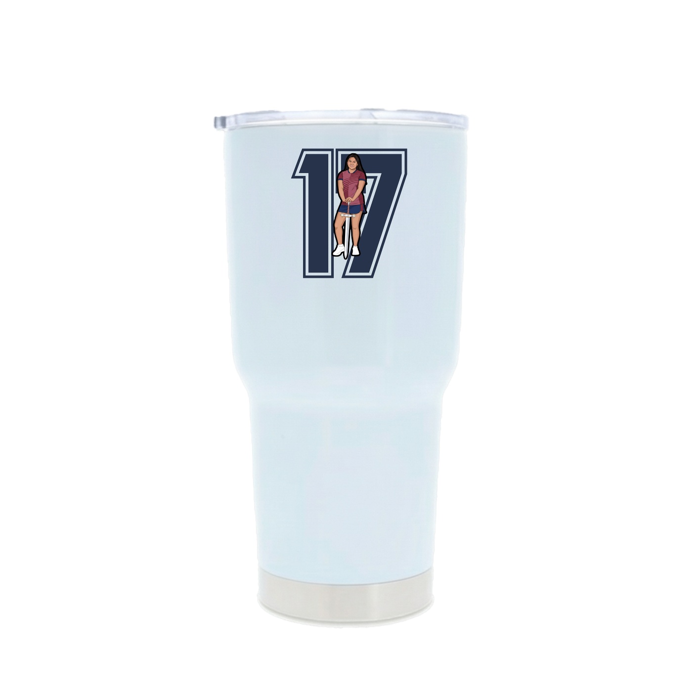 30oz Stainless Steel Tumbler — Number in White