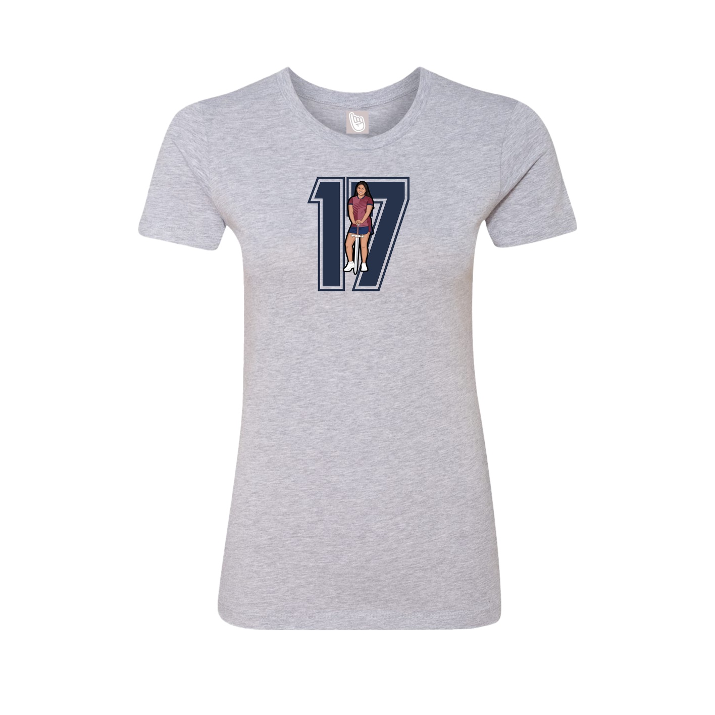Womens Tee — Number in Grey