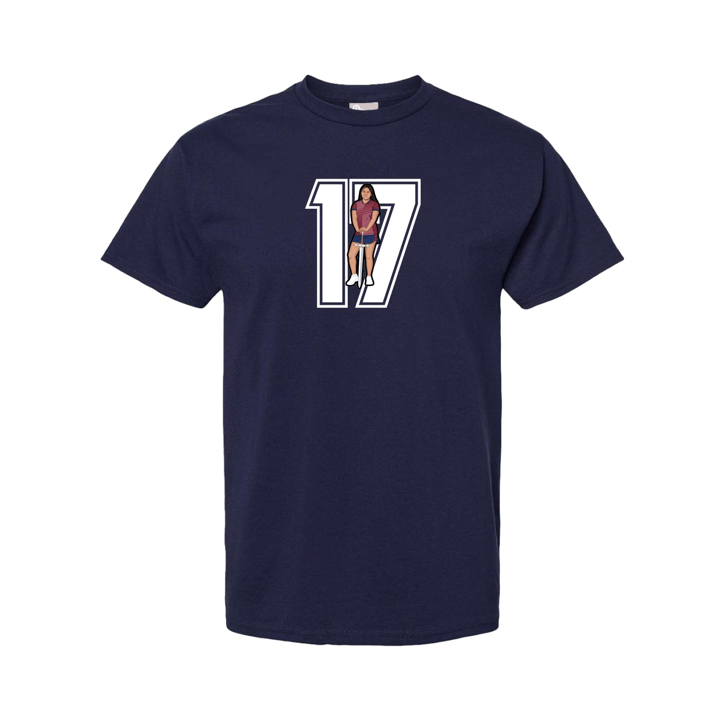 Youth Tee — Number in Navy
