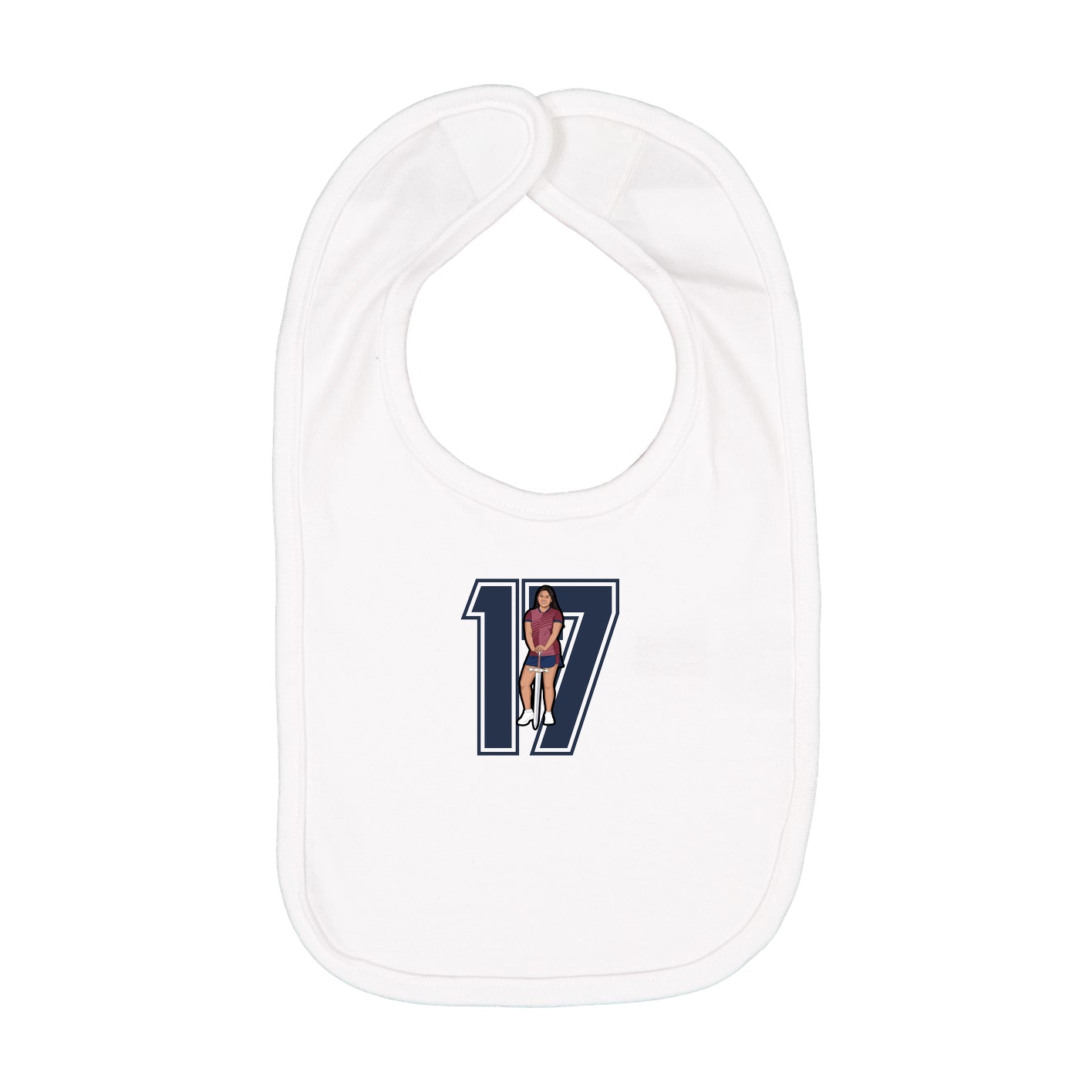 Infant Bib — Number in White