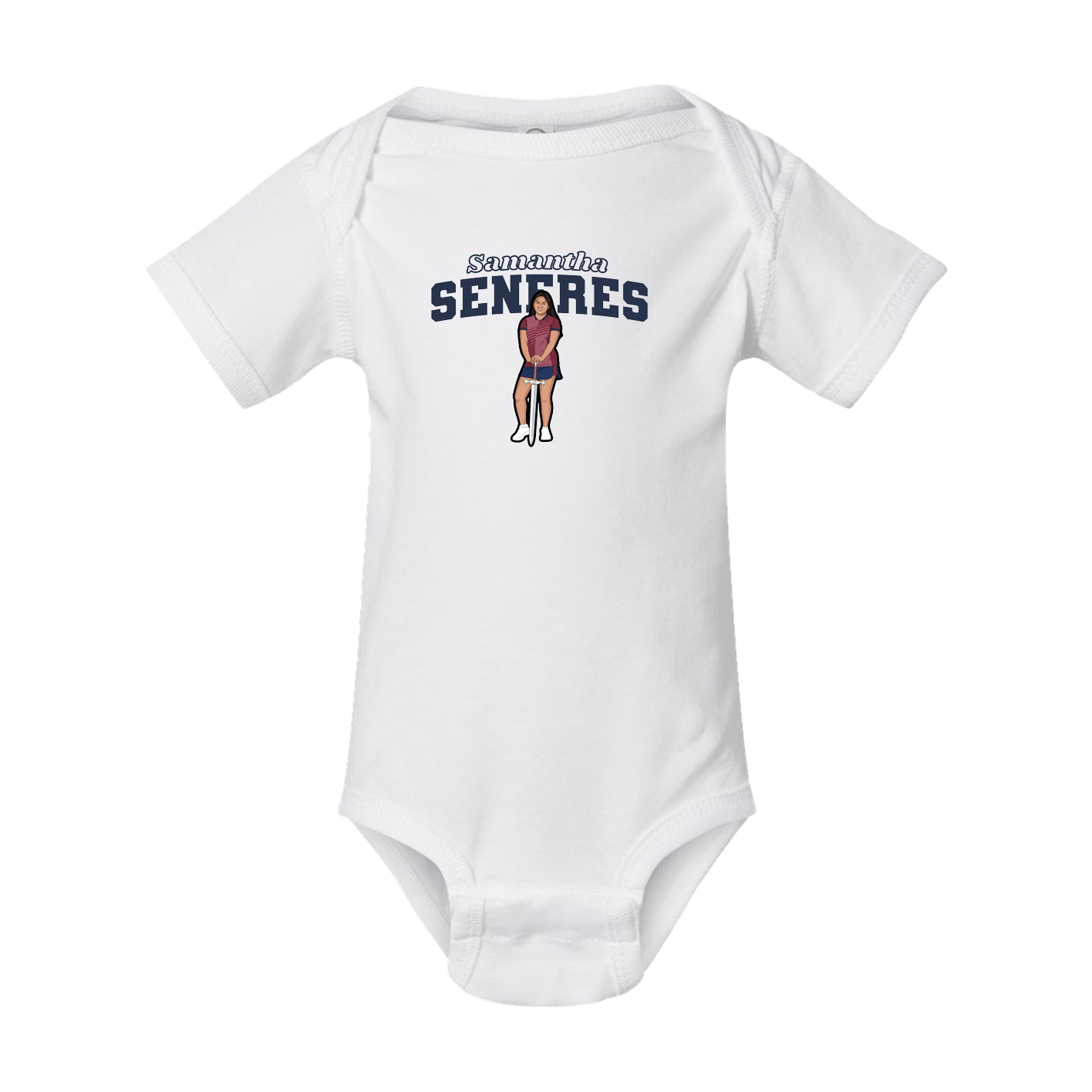 Baby Onesie — Name Arch in White