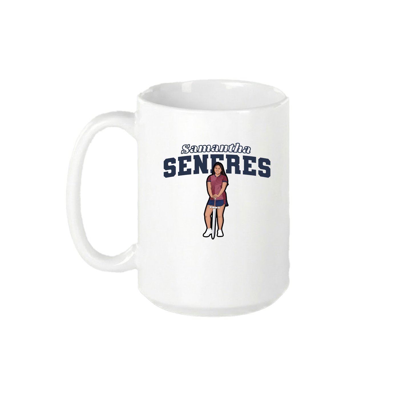 15oz Coffee Mug — Name Arch in White