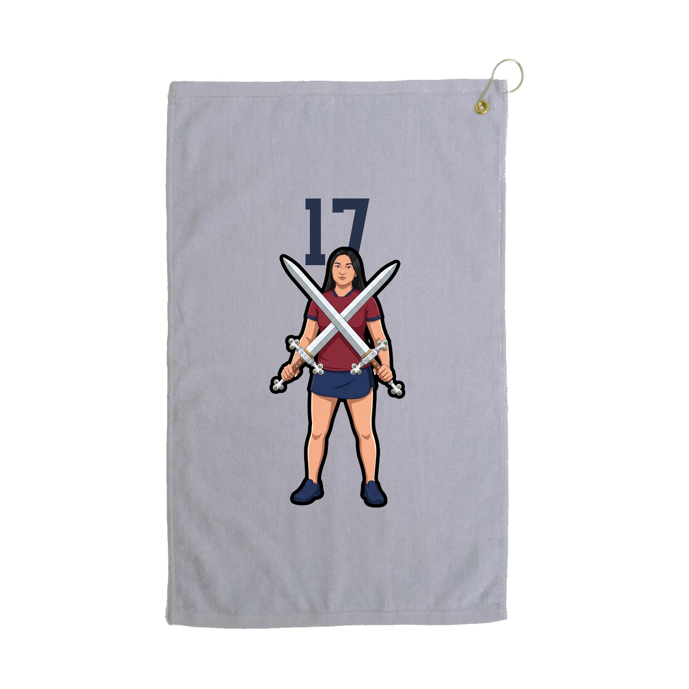 Golf Towel — Number Top in Grey