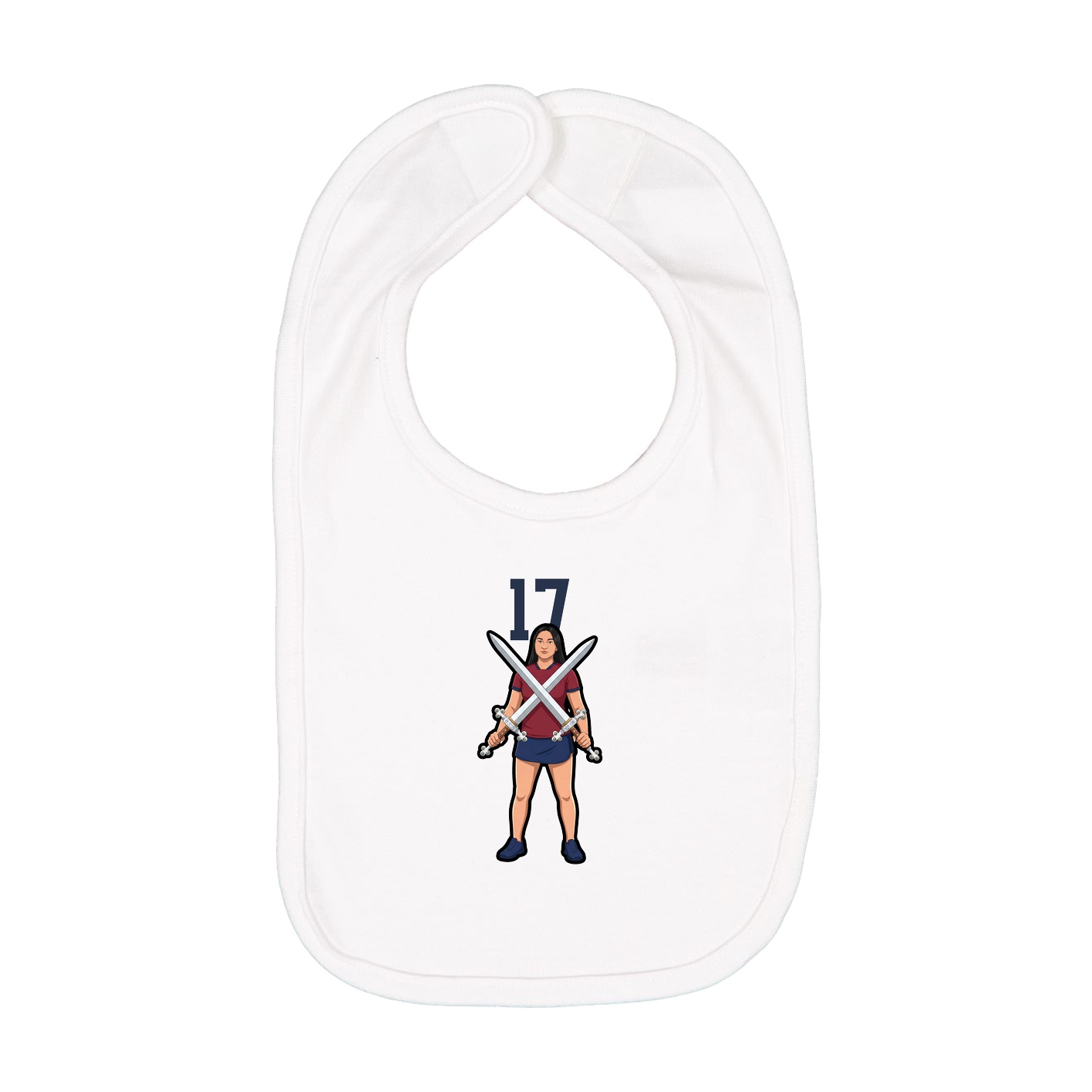 Infant Bib — Number Top in White