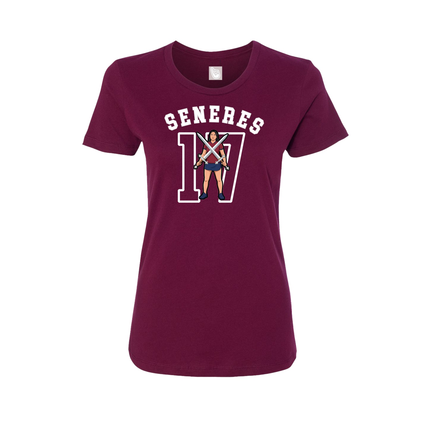 Fitted Women's Tee — Shirsey Arch in Maroon