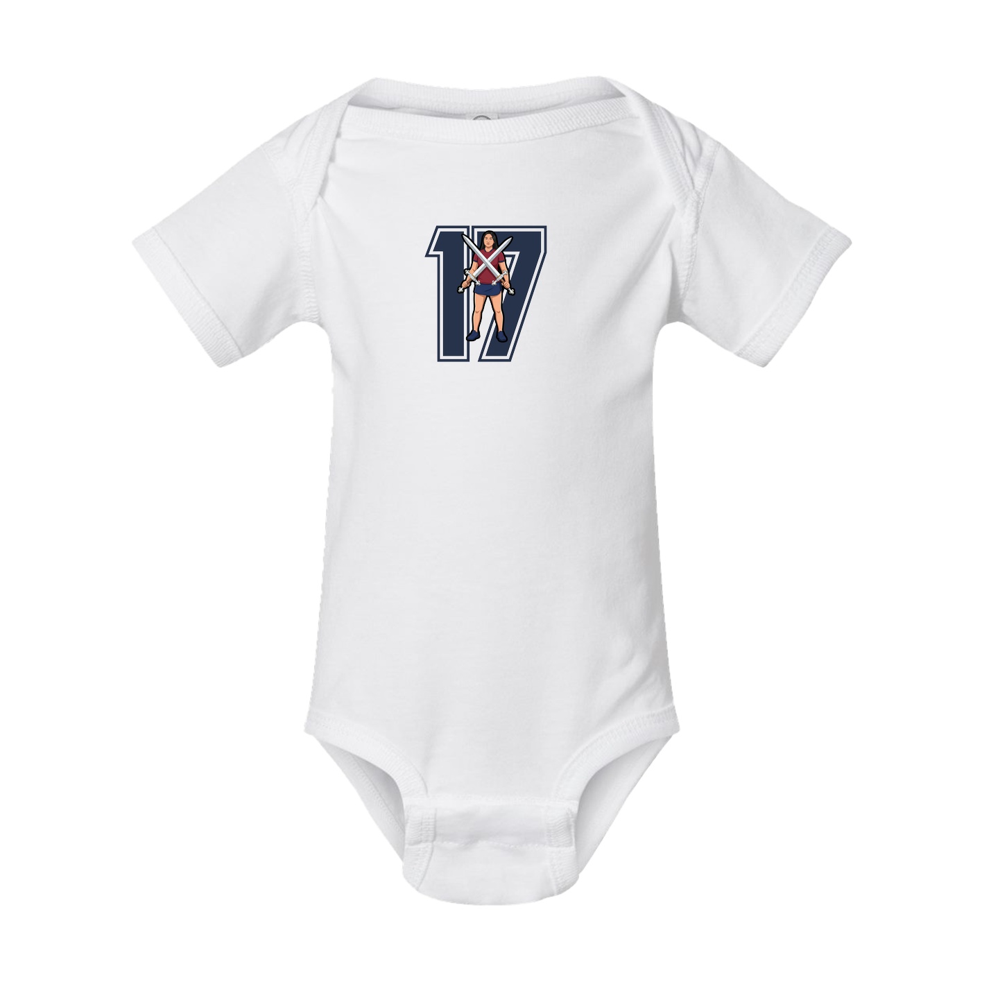 Baby Onesie — Number in White