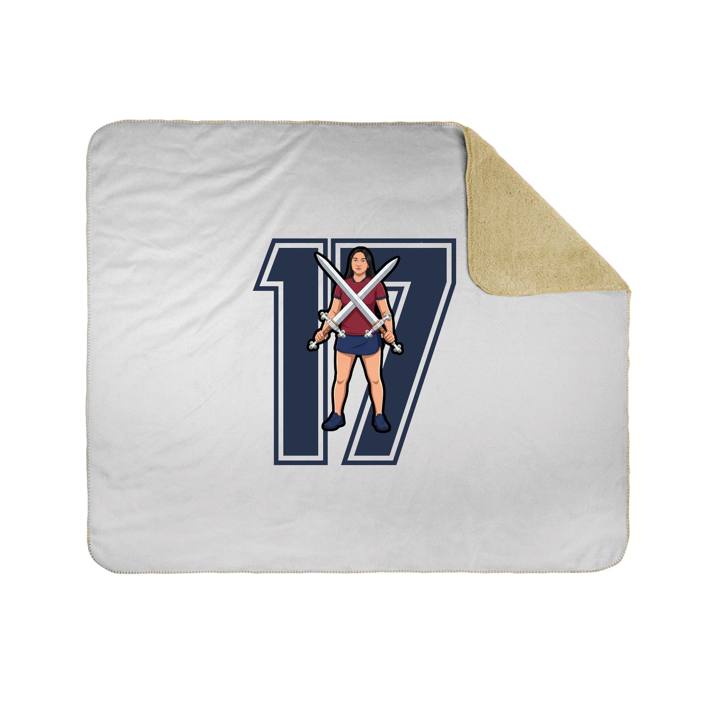 Throw Blanket — Number in White