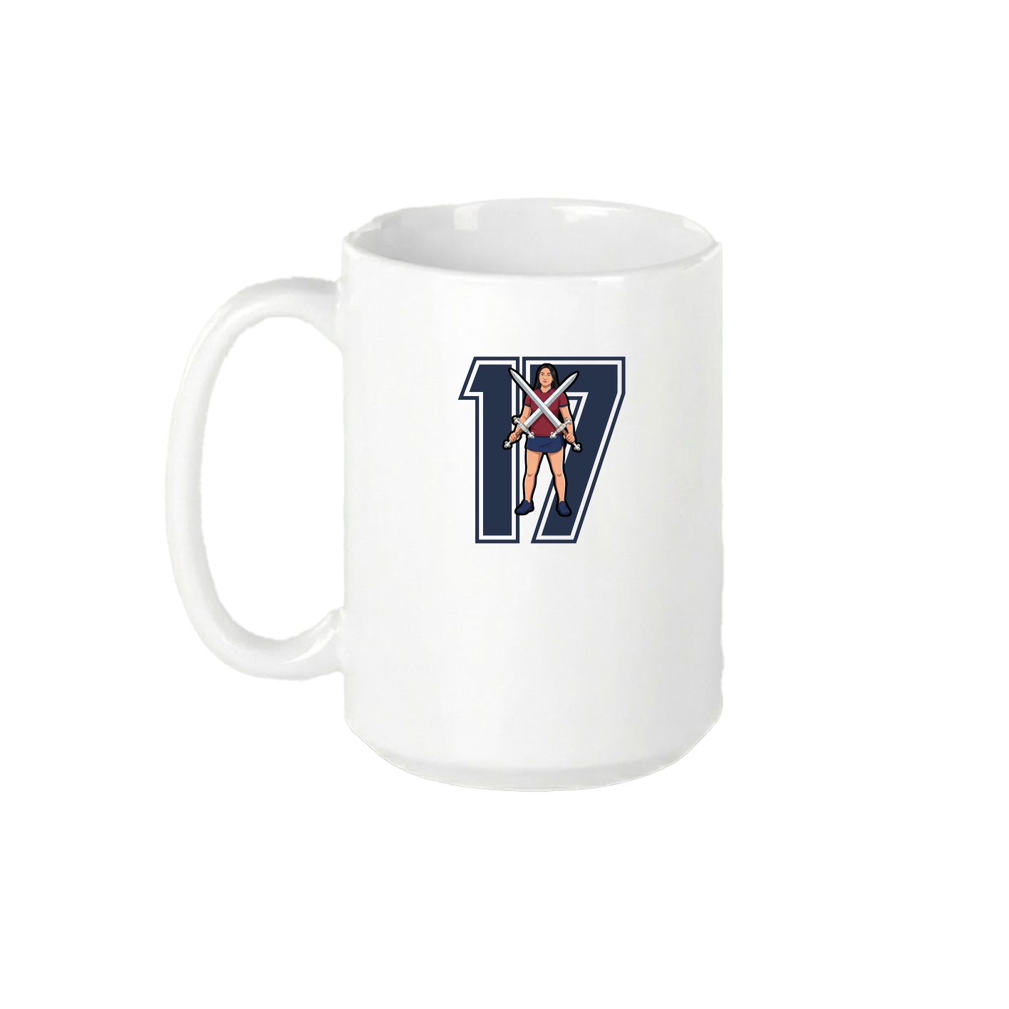 15oz Coffee Mug — Number in White