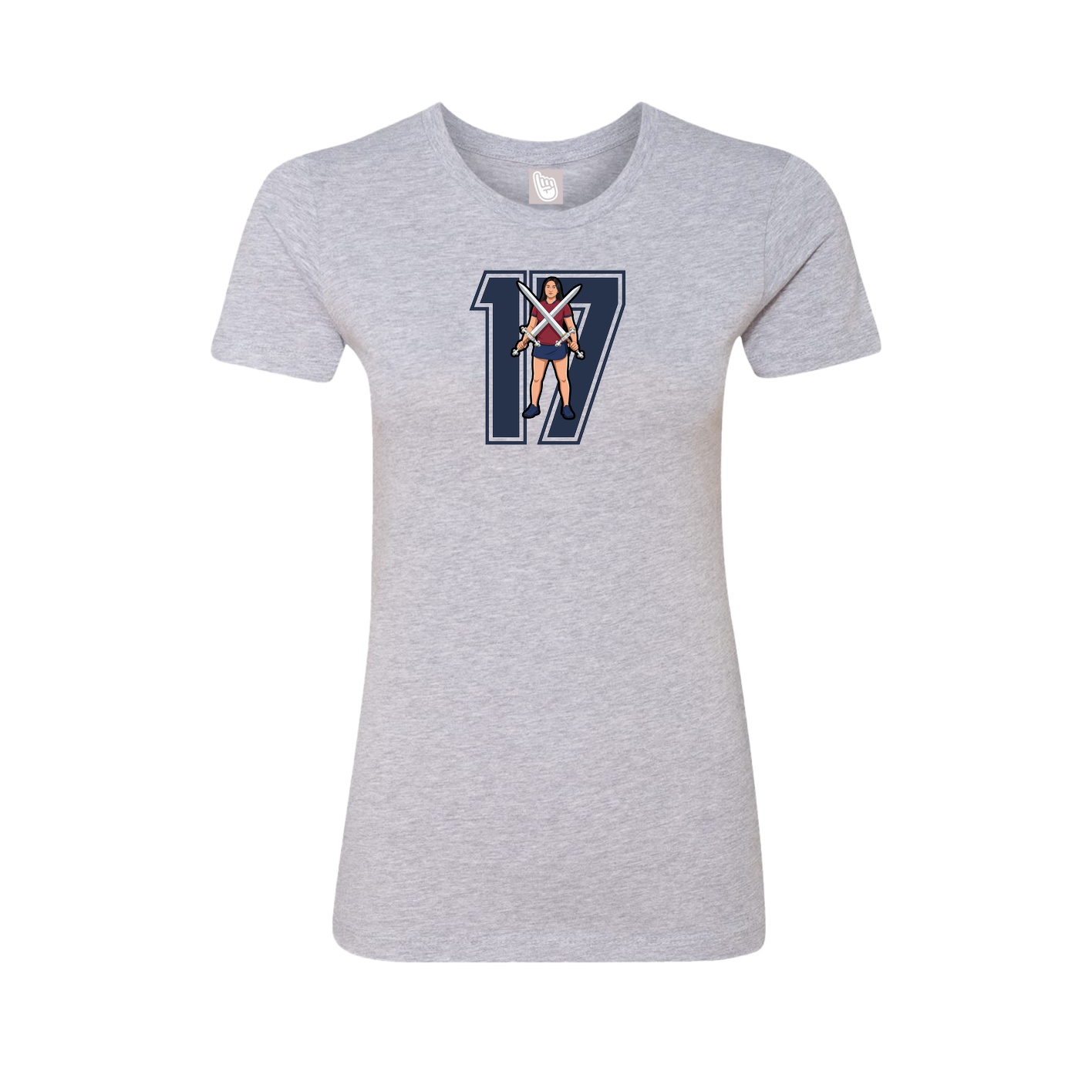 Womens Tee — Number in Grey