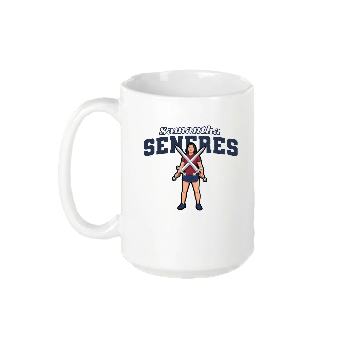15oz Coffee Mug — Name Arch in White
