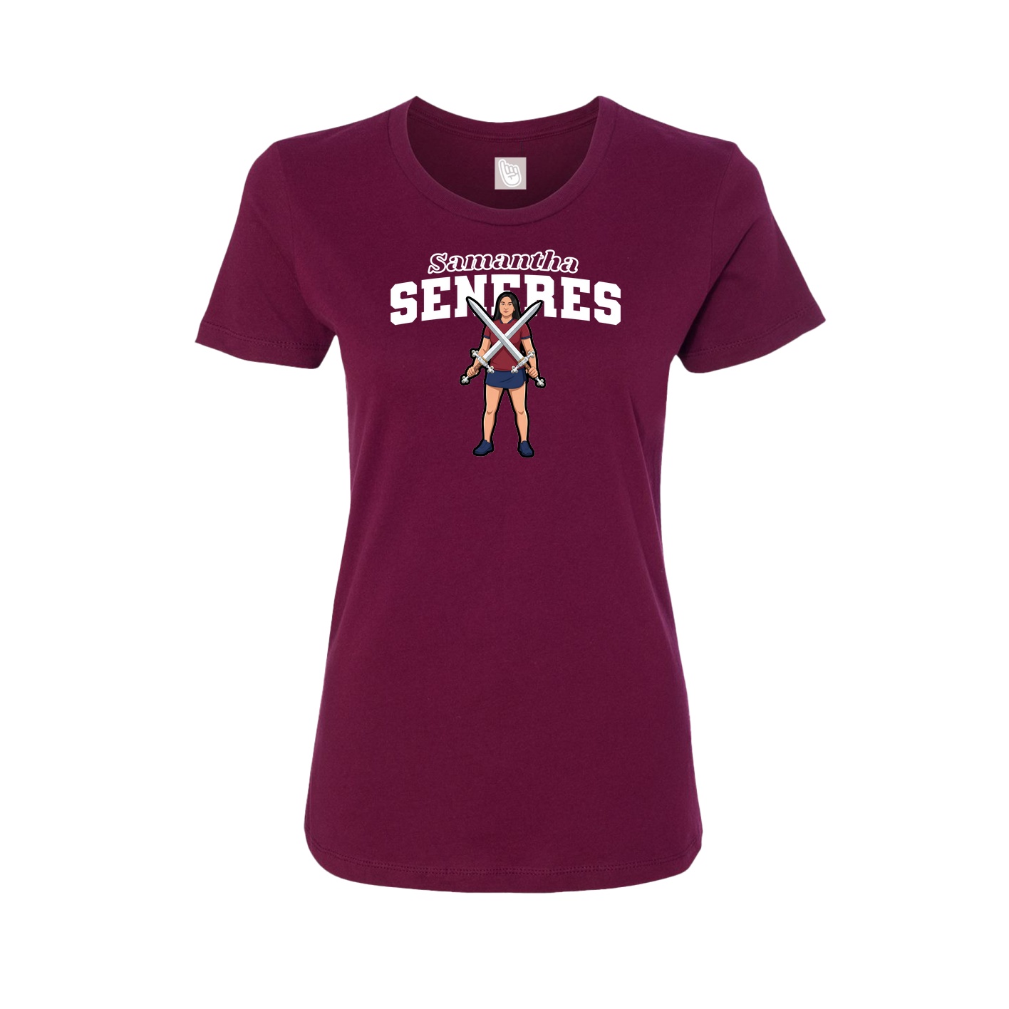 Womens Tee — Name Arch in Maroon