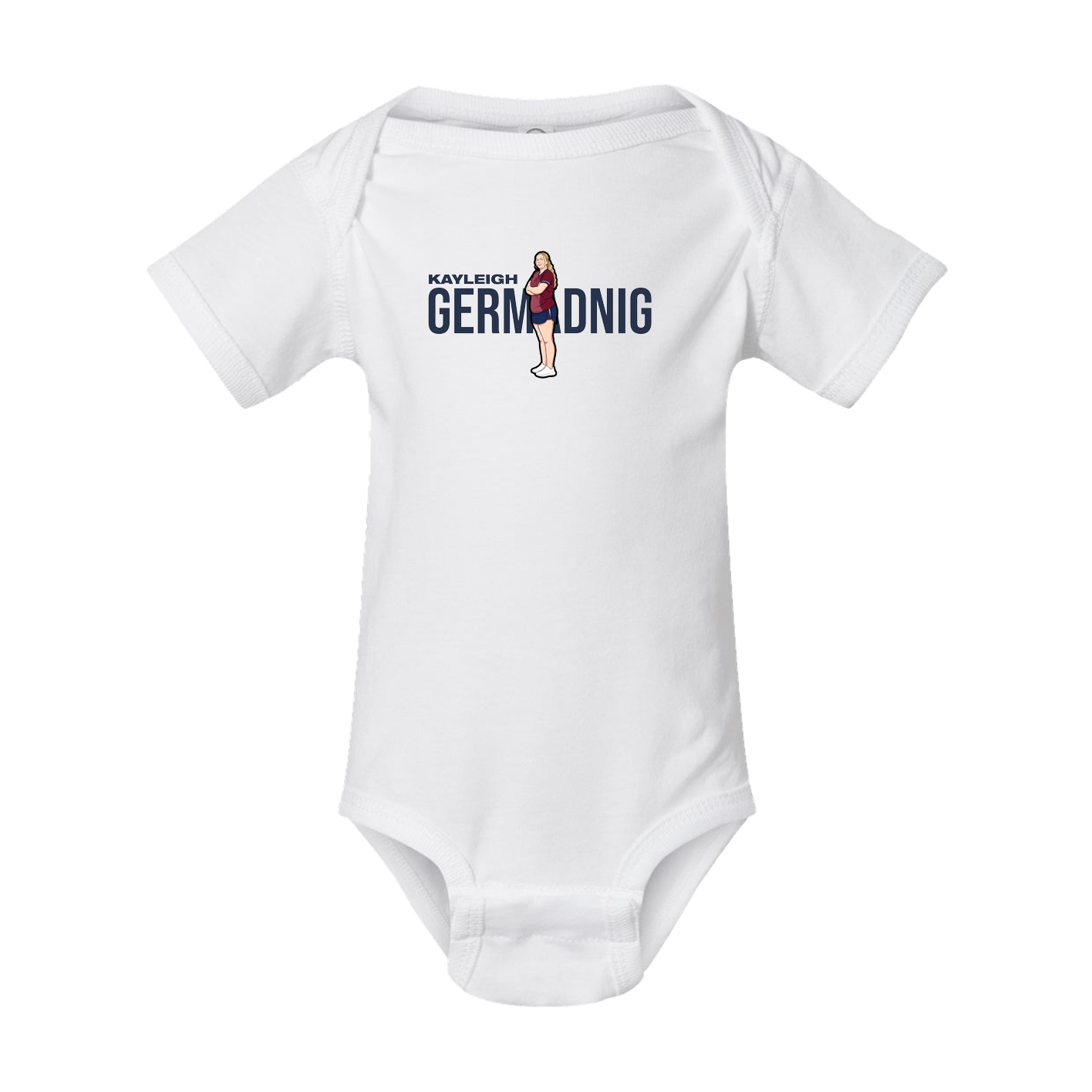 Baby Onesie — Player Name in White
