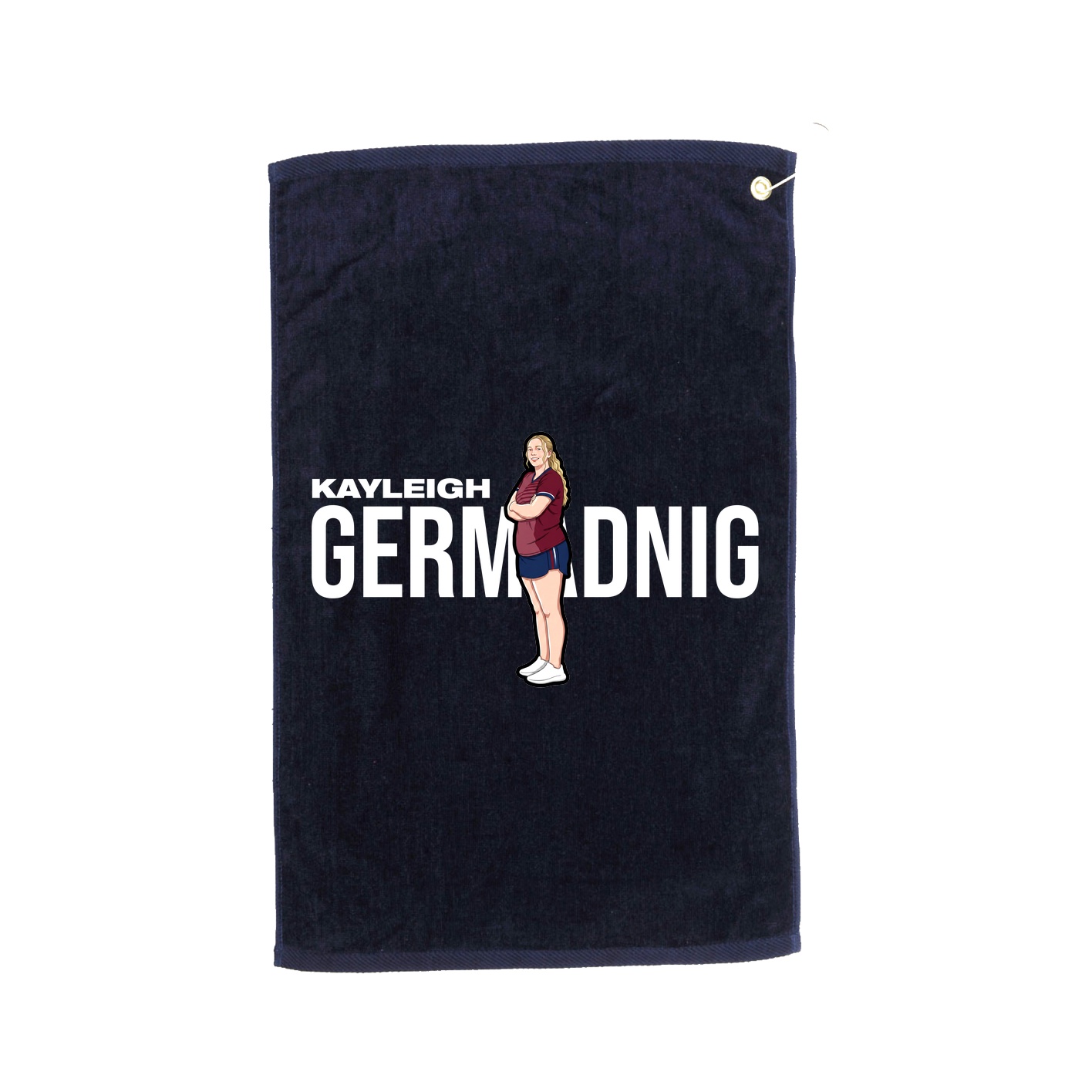 Golf Towel — Player Name in Navy