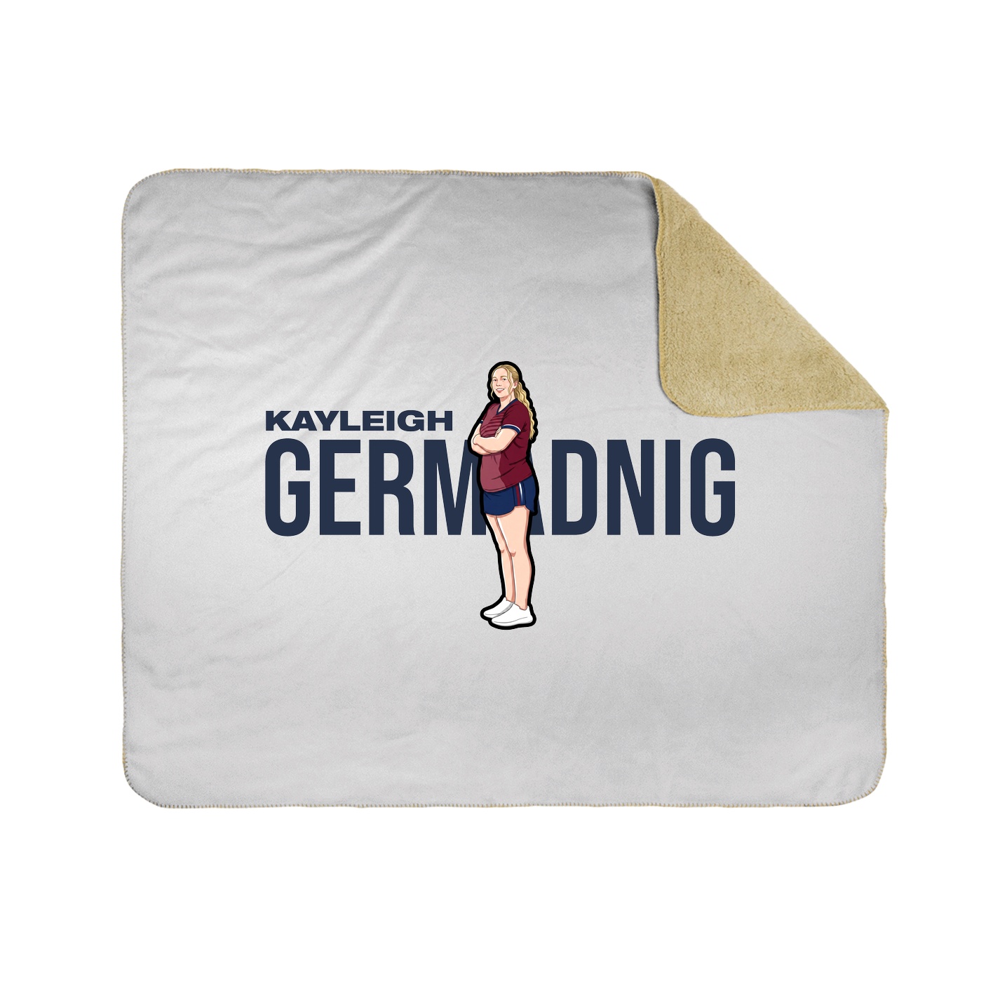 Throw Blanket — Player Name in White