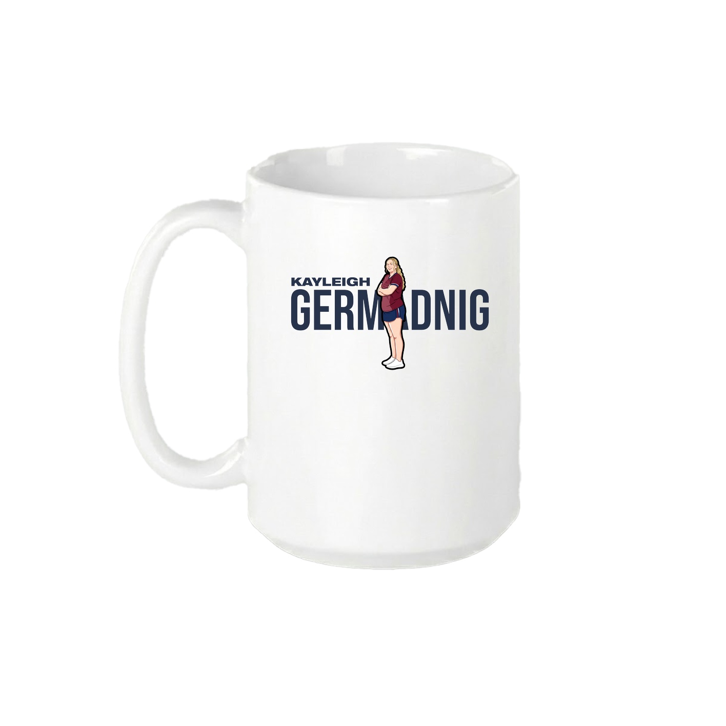 15oz Coffee Mug — Player Name in White