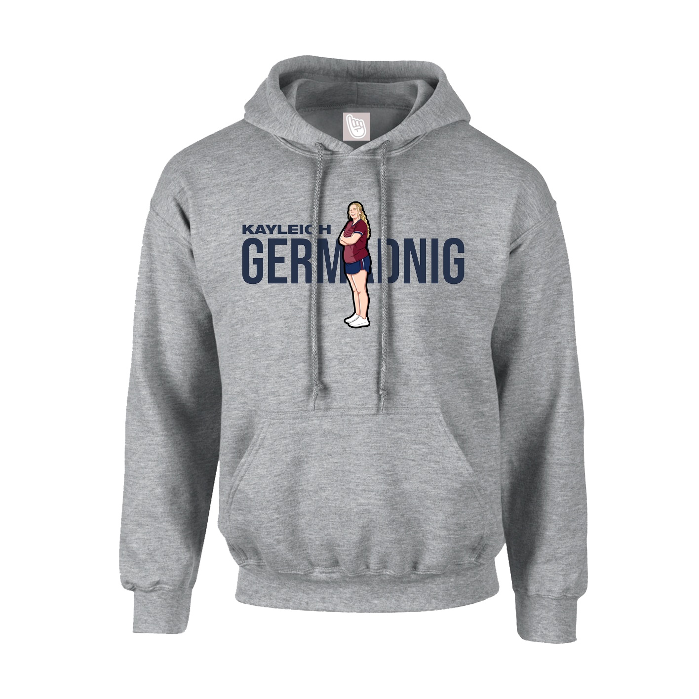 Youth Hoodie — Player Name in Grey