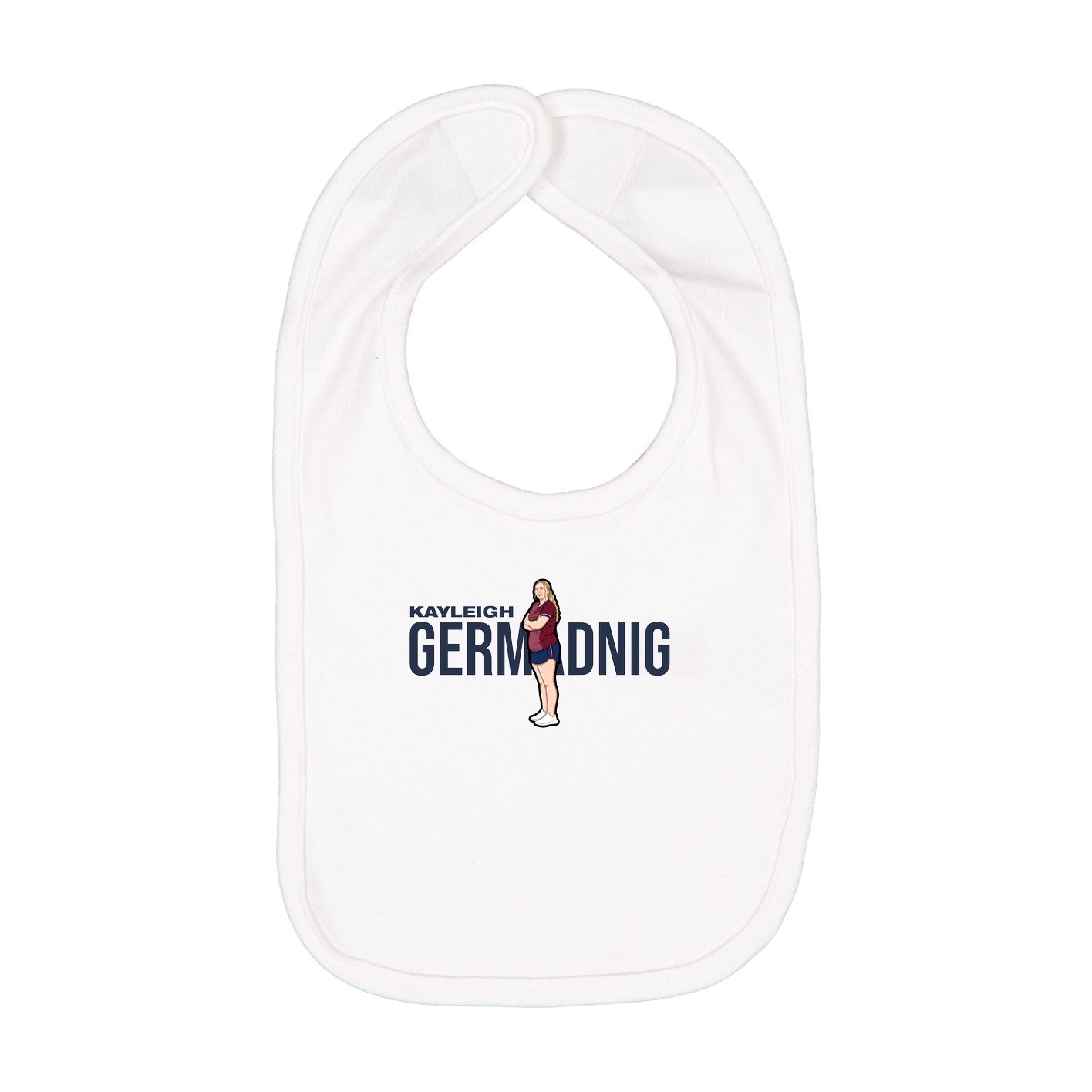 Infant Bib — Player Name in White
