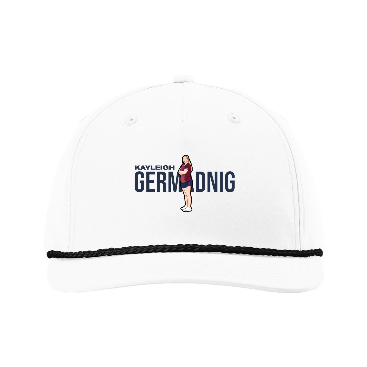 Five-Panel Classic Rope Cap — Player Name in White