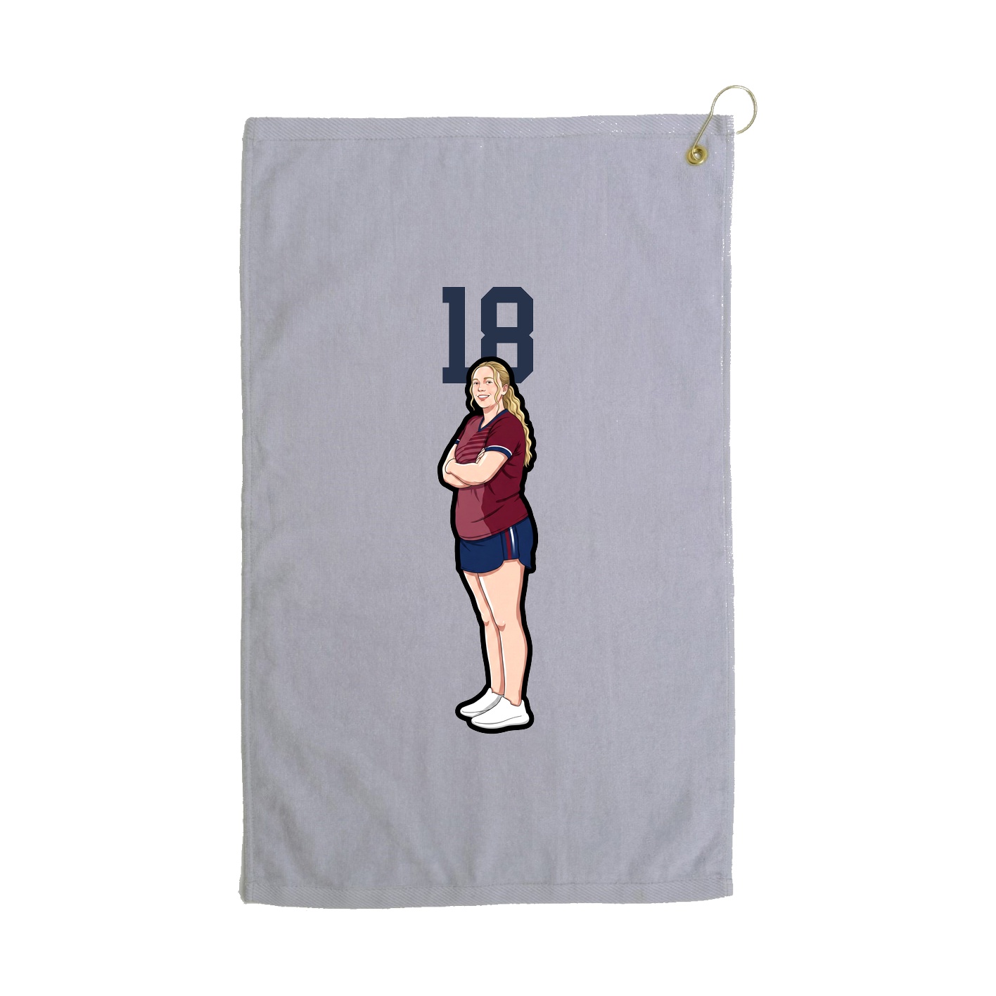 Golf Towel — Number Top in Grey